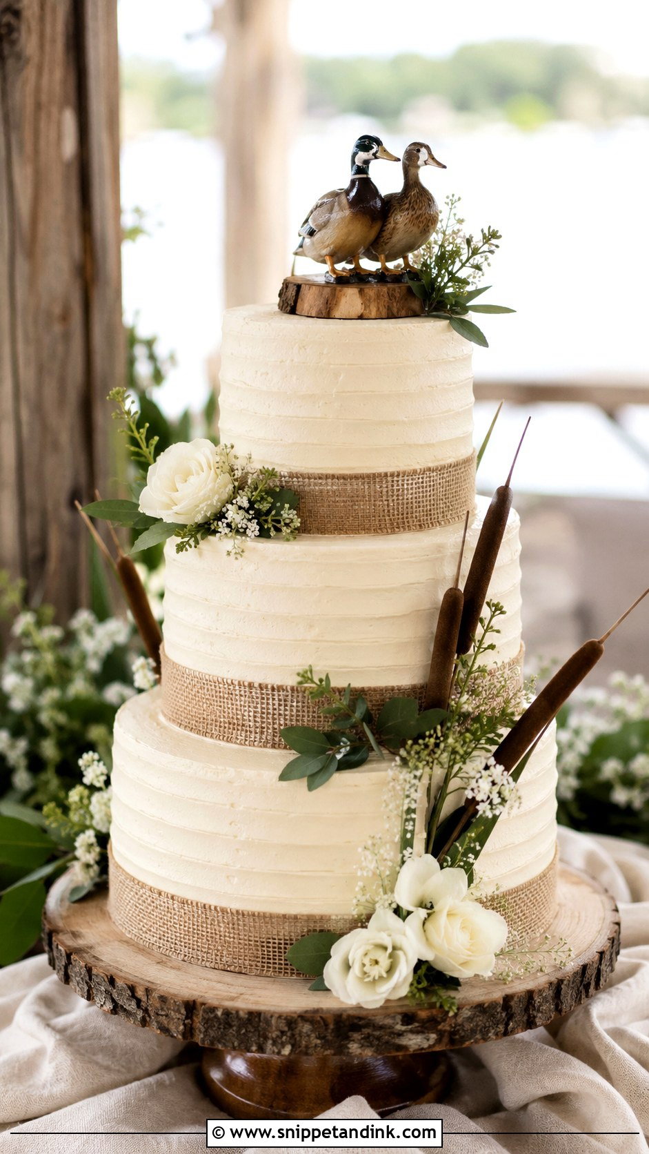 Country Duck Wedding Cake - Snippet and Ink - 20 Duck Hunting Wedding Cake Ideas