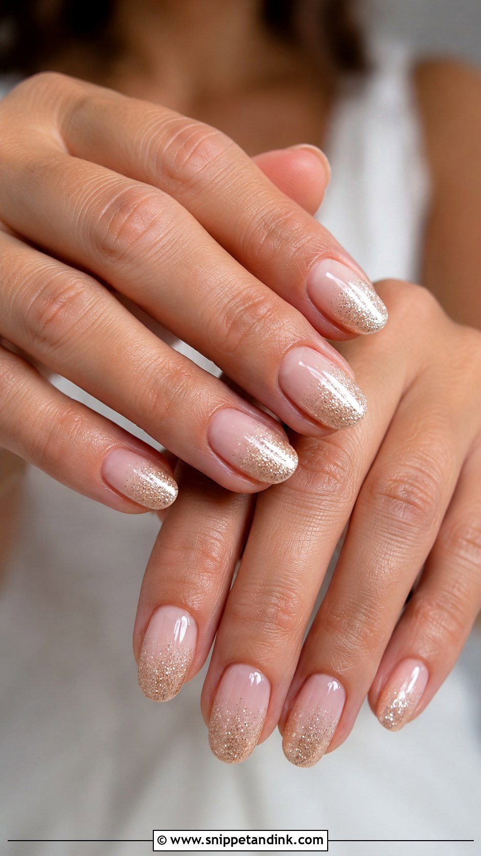 Country Wedding Nails With Champagne Glitter Ombre - Snippet and Ink - 20 Country Wedding Nails