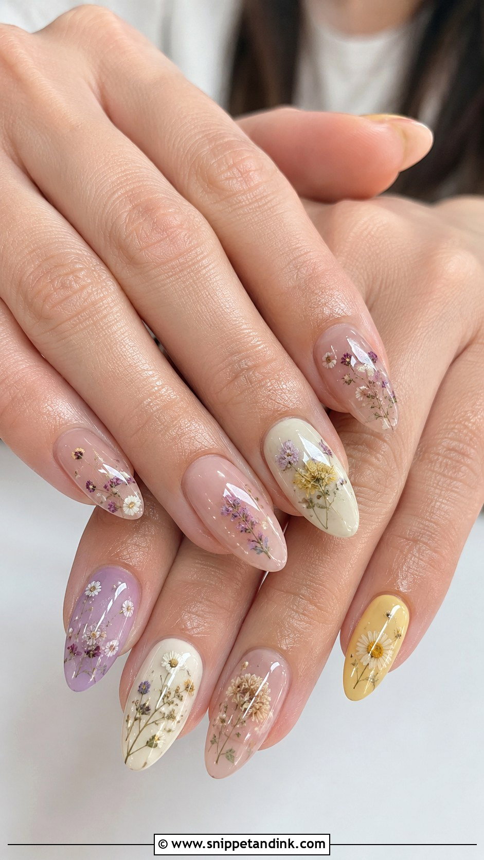 Country Wedding Nails With Dried Flower Details - Snippet and Ink - 20 Country Wedding Nails