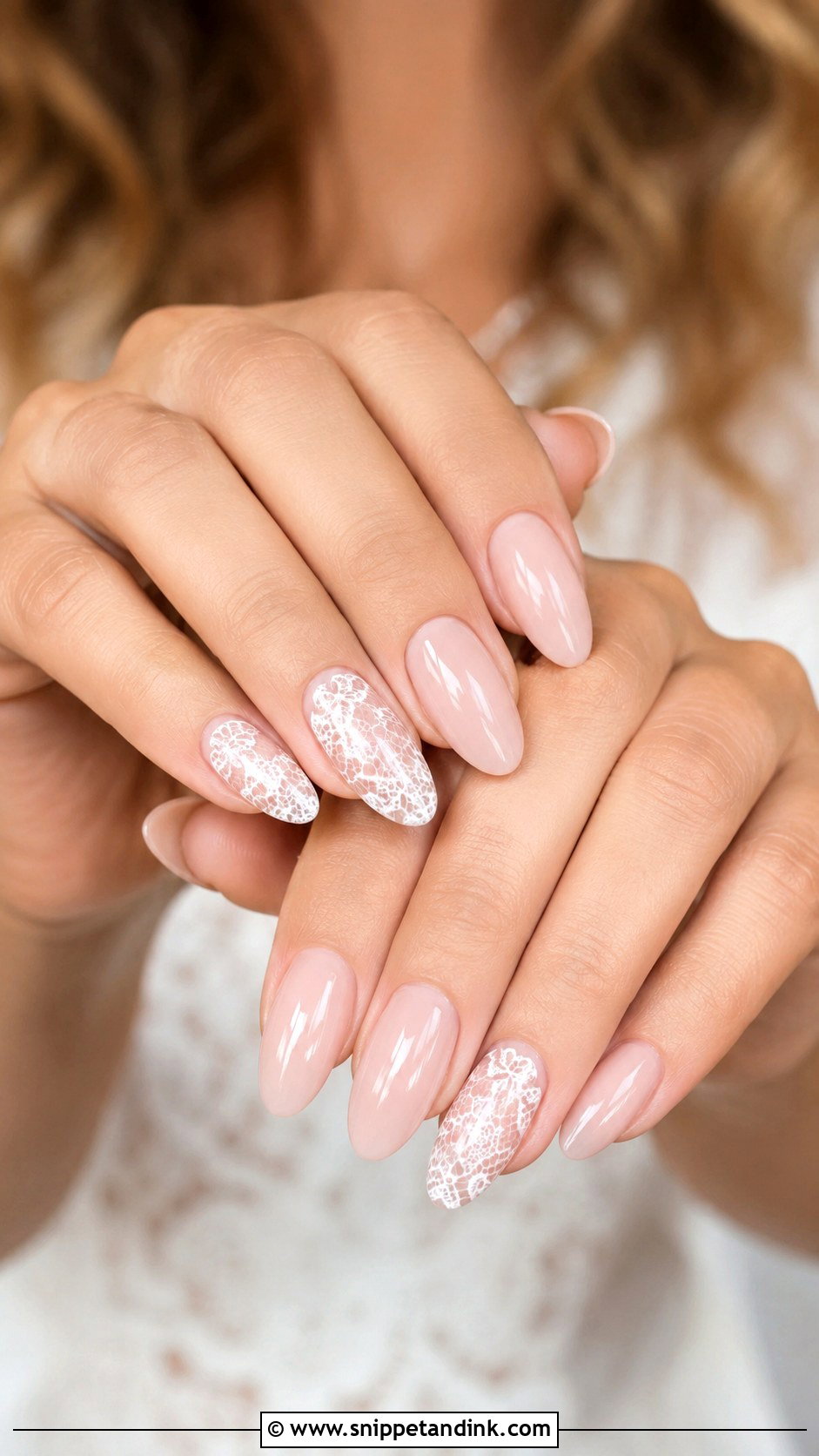 Country Wedding Nails With Lace Accent Nails - Snippet and Ink - 20 Country Wedding Nails