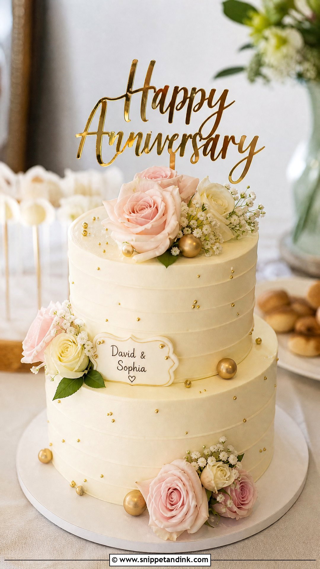 Couple Anniversary Cake - Snippet and Ink - 30 Couple Cake Designs