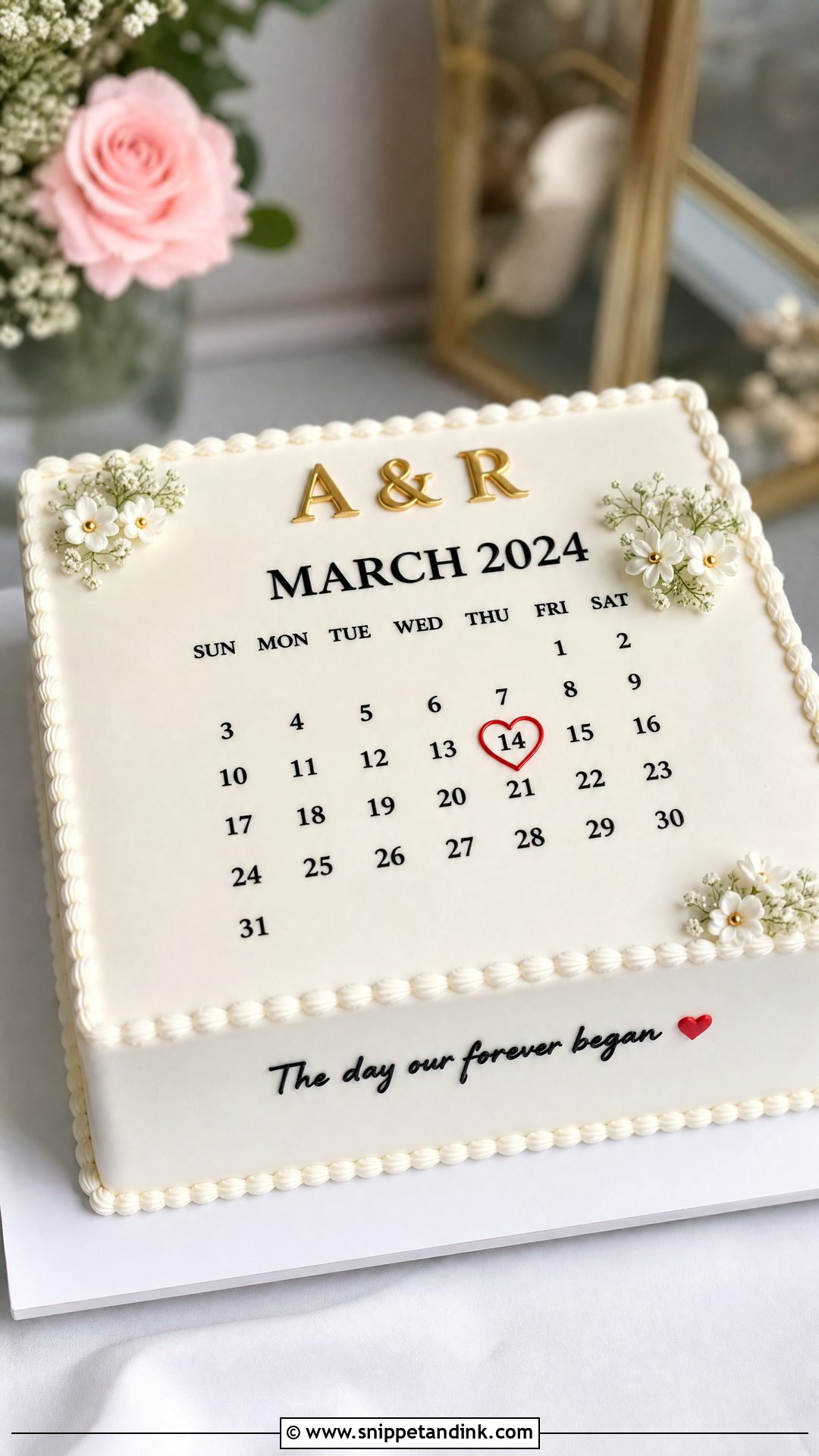 Couple Calendar Cake - Snippet and Ink - 30 Couple Cake Ideas