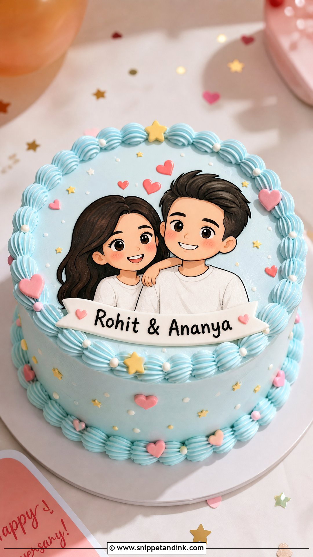 Couple Cartoon Cake - Snippet and Ink - 30 Couple Cake Ideas
