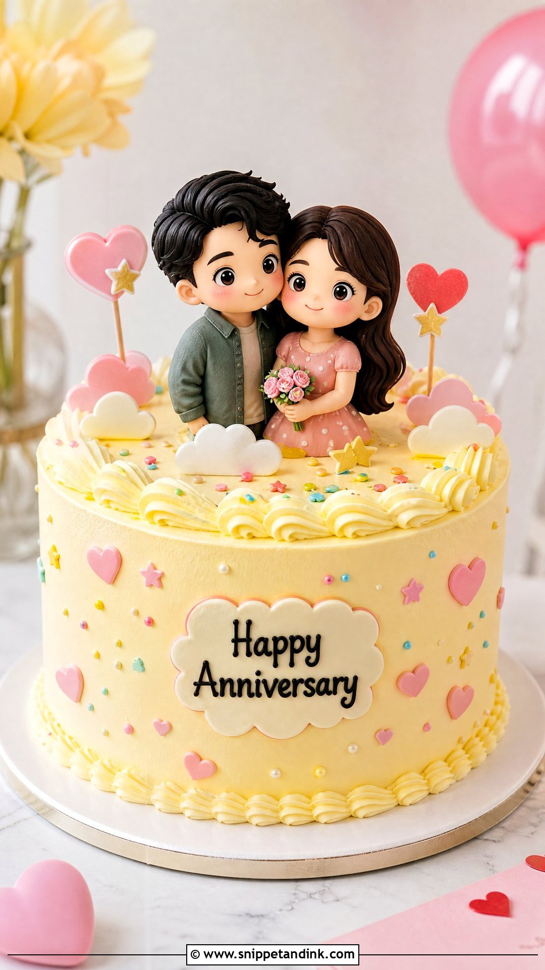 Couple Cartoon Cake - Snippet and Ink - 30 Couple Cake Designs