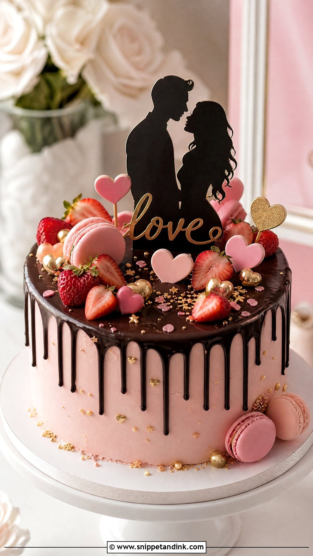 Couple Drip Cake - Snippet and Ink - 30 Couple Cake Ideas
