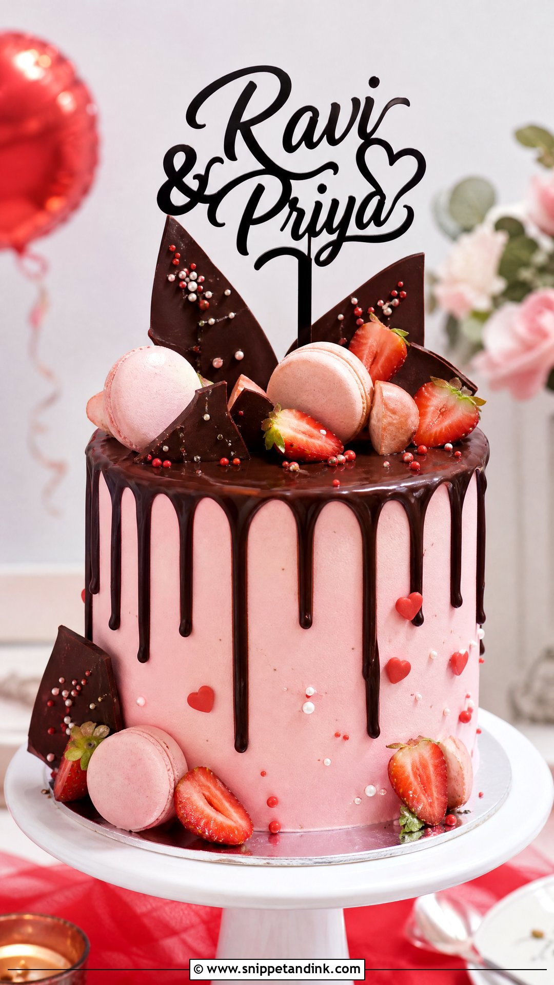 Couple Drip Cake - Snippet and Ink - 30 Couple Cake Designs
