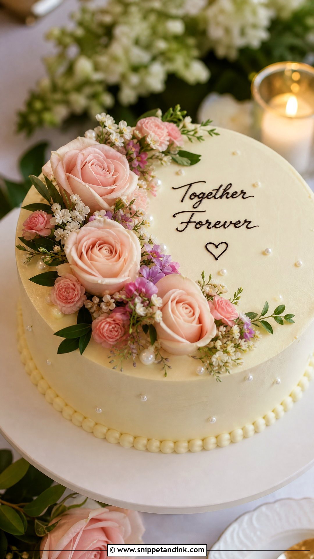 Couple Floral Cake - Snippet and Ink - 30 Couple Cake Ideas
