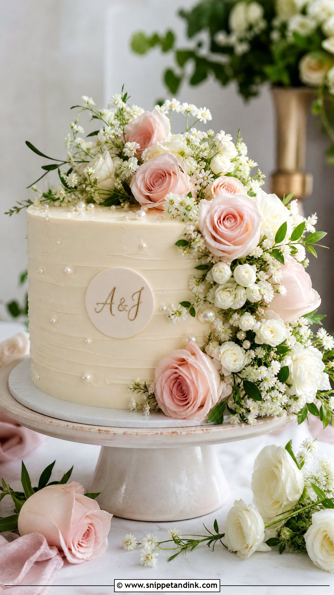 Couple Floral Cake - Snippet and Ink - 30 Couple Cake Designs