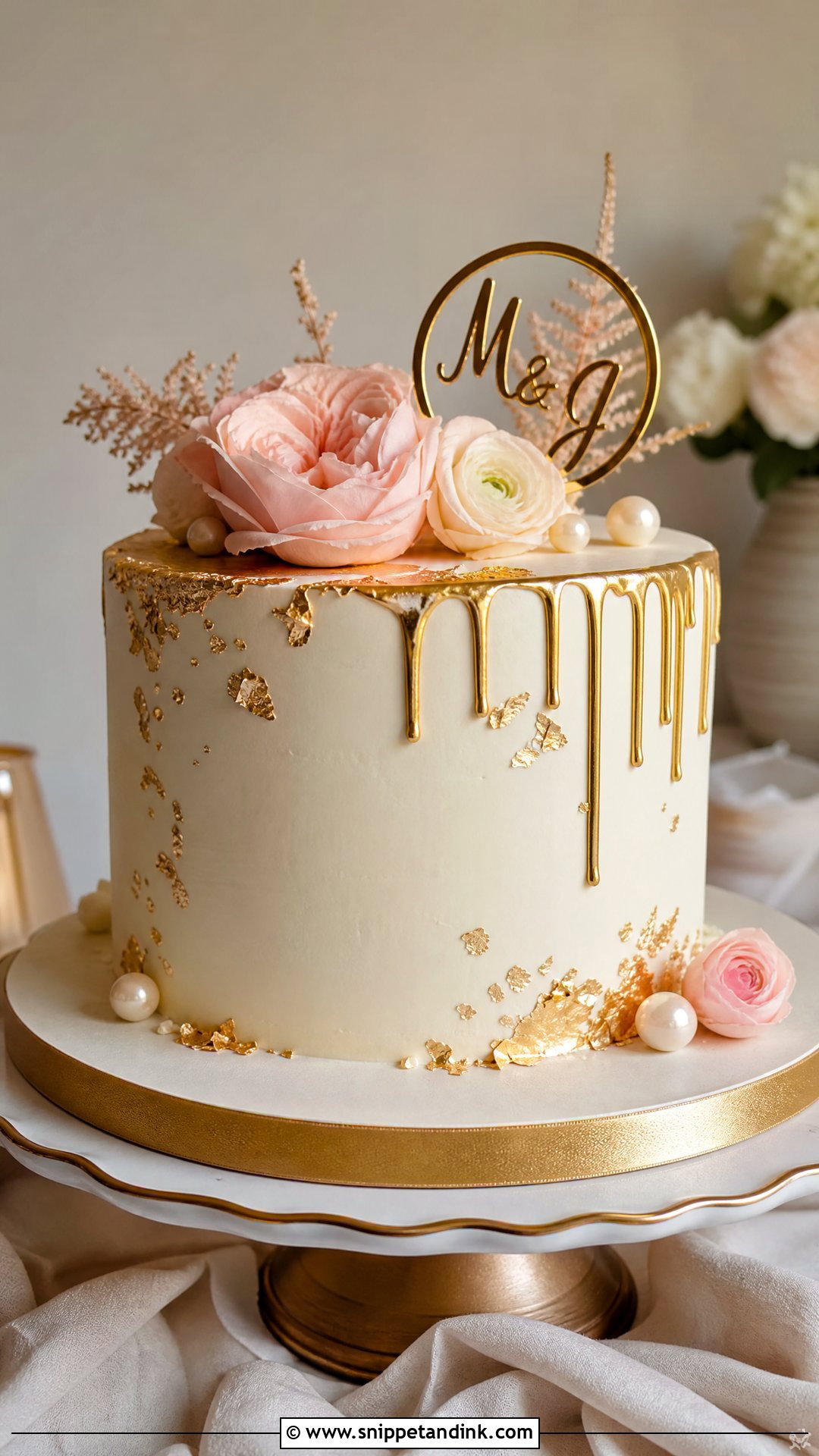 Couple Gold Cake - Snippet and Ink - 30 Couple Cake Ideas