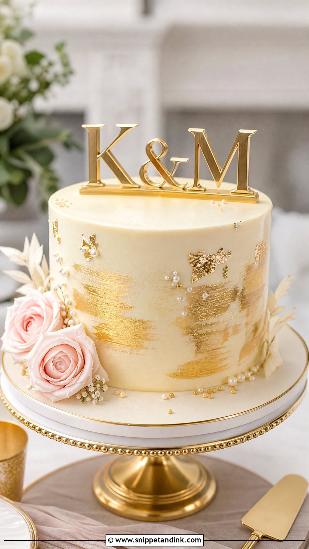 Couple Gold Cake - Snippet and Ink - 30 Couple Cake Designs
