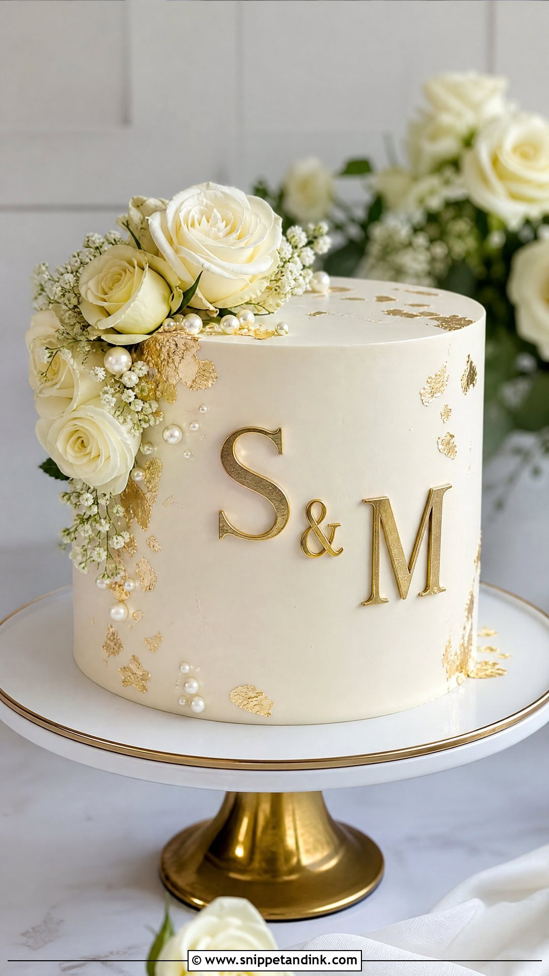 Couple Initial Cake - Snippet and Ink - 30 Couple Cake Designs