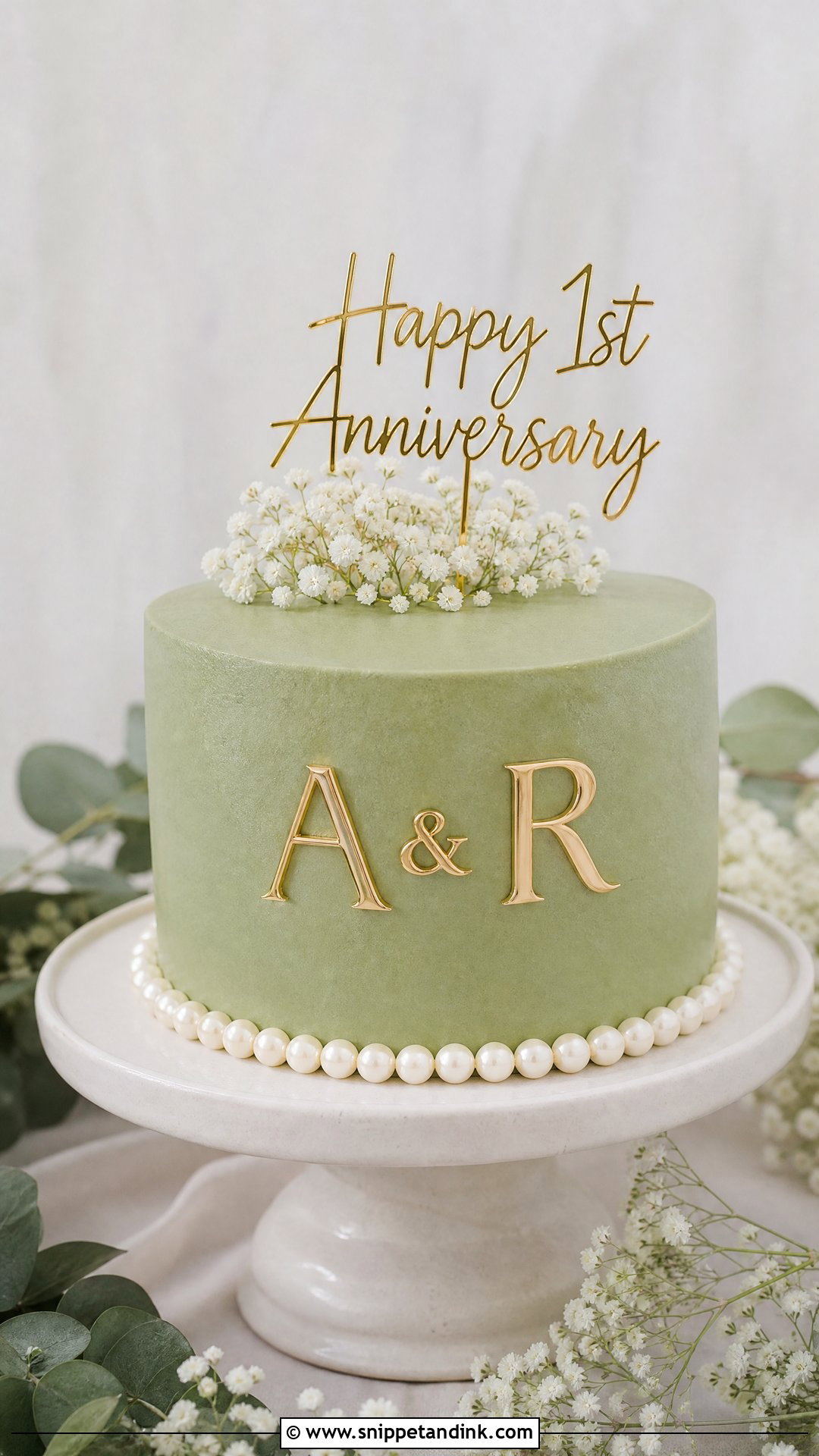 Couple Initials Anniversary Cake - Snippet and Ink - 25 Couple 1st Anniversary Cake Ideas