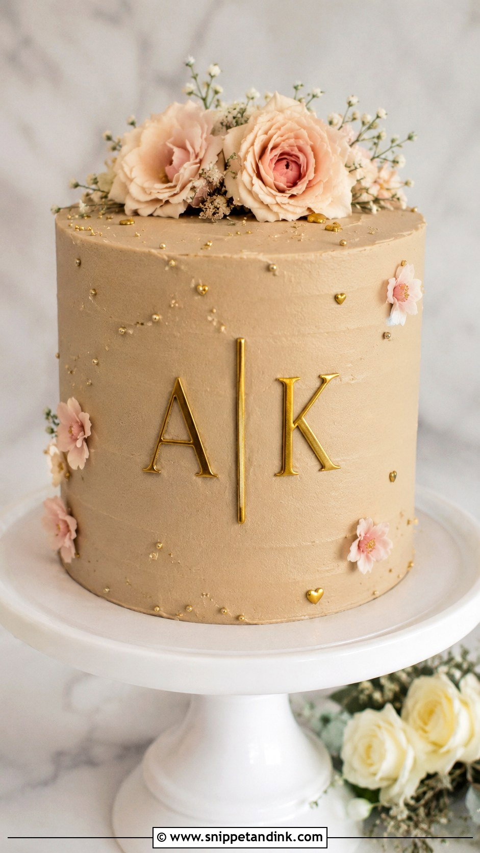 Couple Initials Cake - Snippet and Ink - 20 Couples Cake Ideas