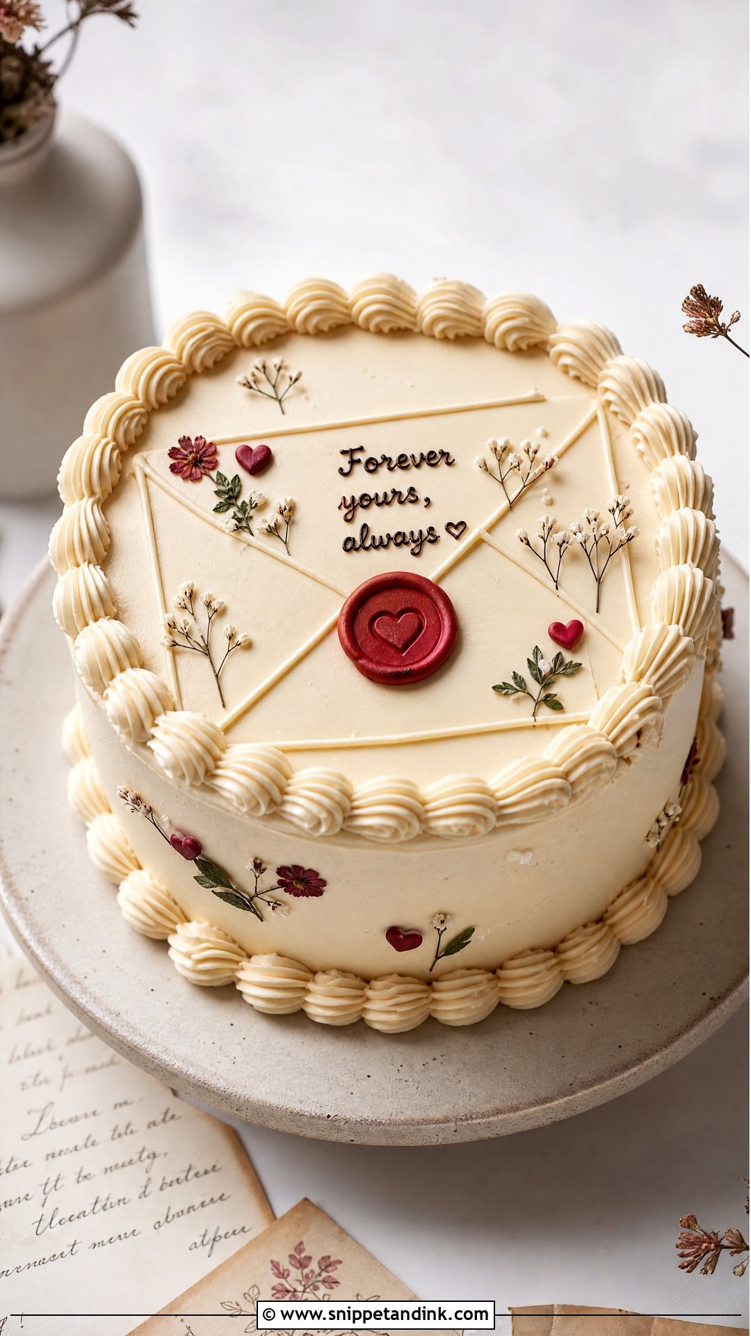 Couple Love Letter Cake - Snippet and Ink - 30 Couple Cake Designs