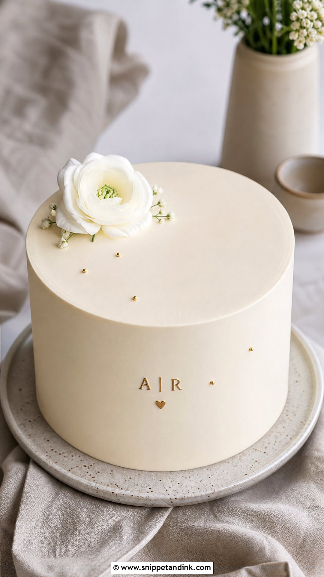 Couple Minimalist Cake - Snippet and Ink - 30 Couple Cake Designs