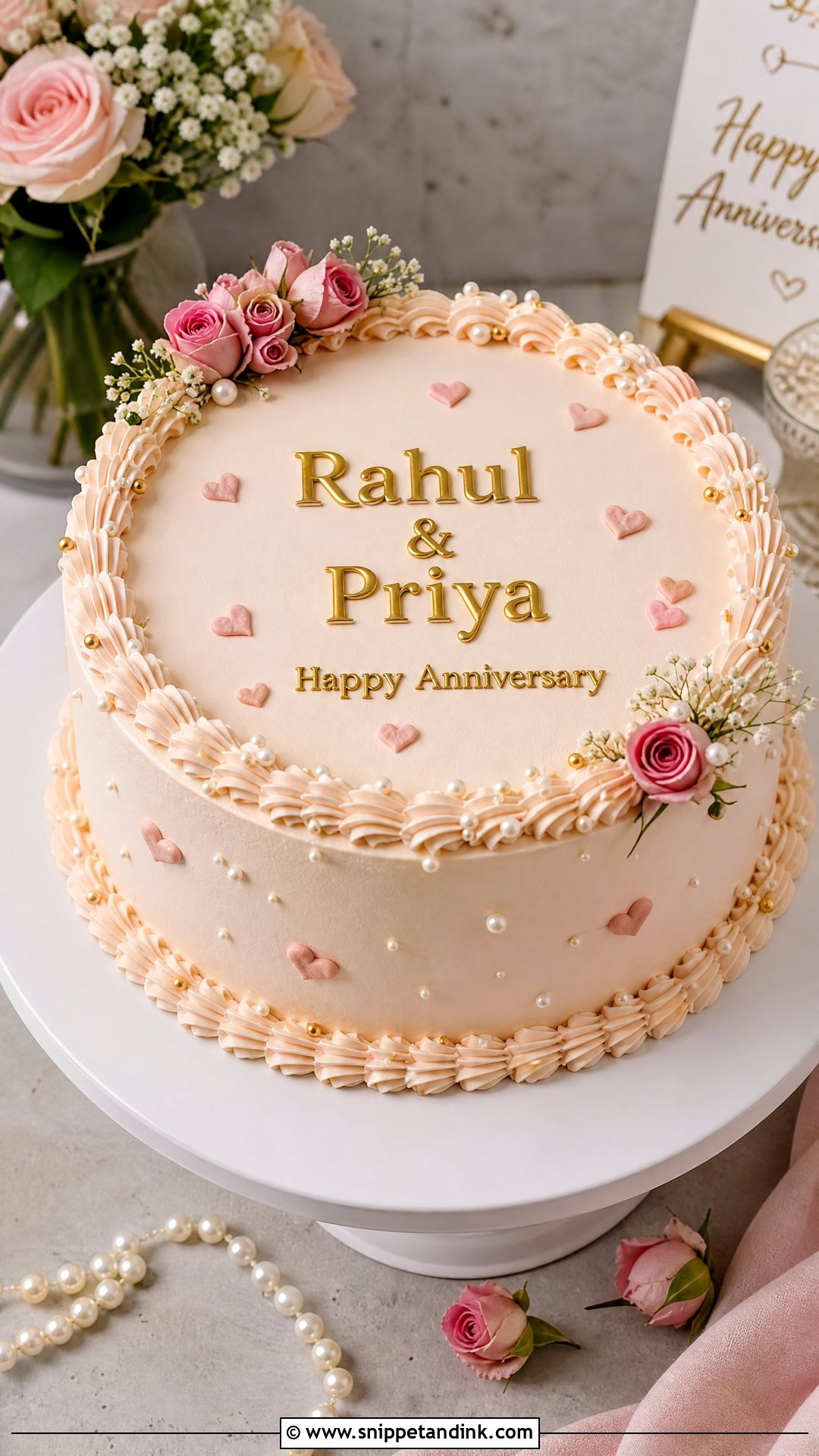 Couple Name Anniversary Cake - Snippet and Ink - 30 Couple Anniversary Cake Ideas
