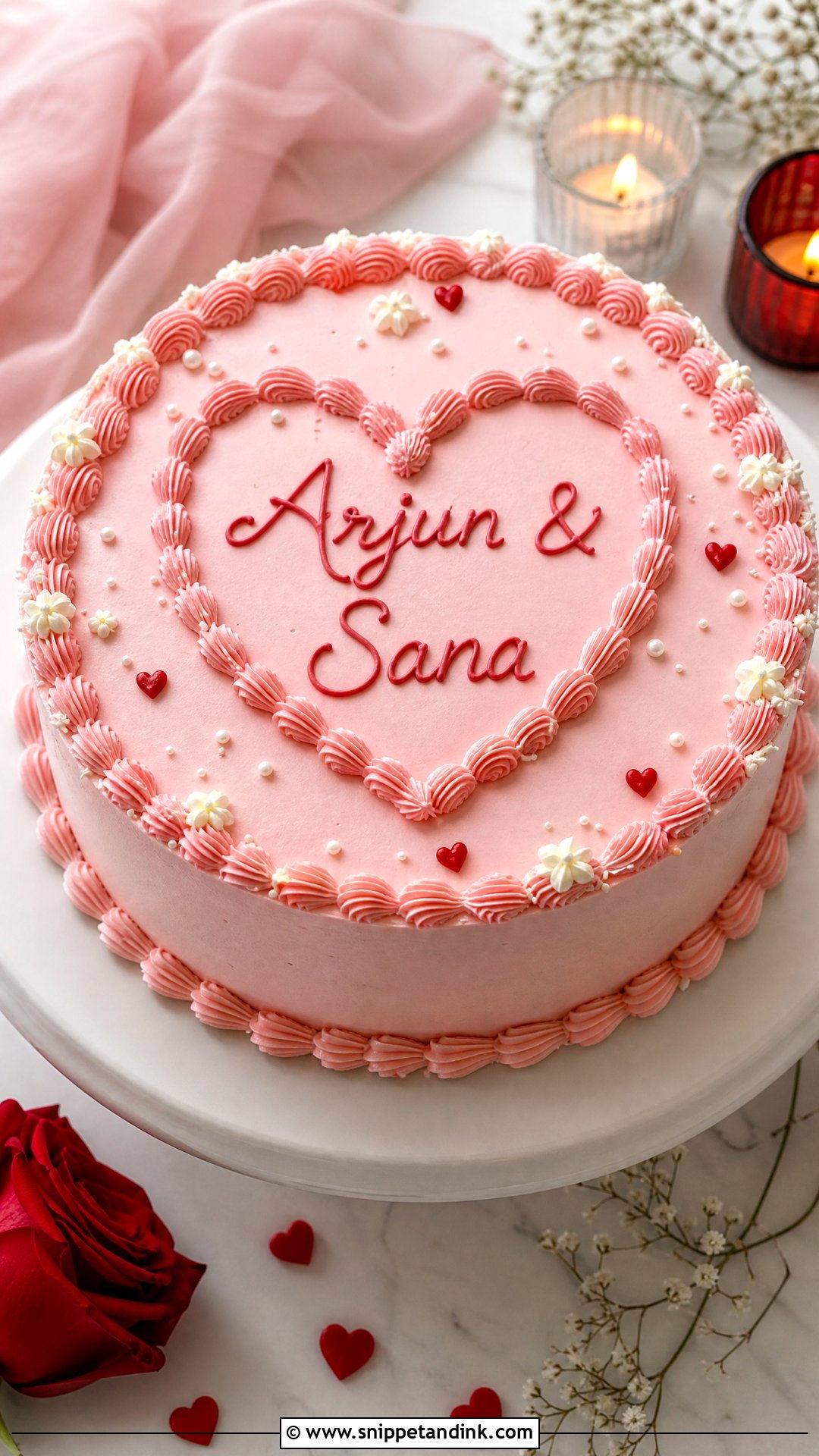 Couple Name Cake - Snippet and Ink - 30 Couple Cake Designs