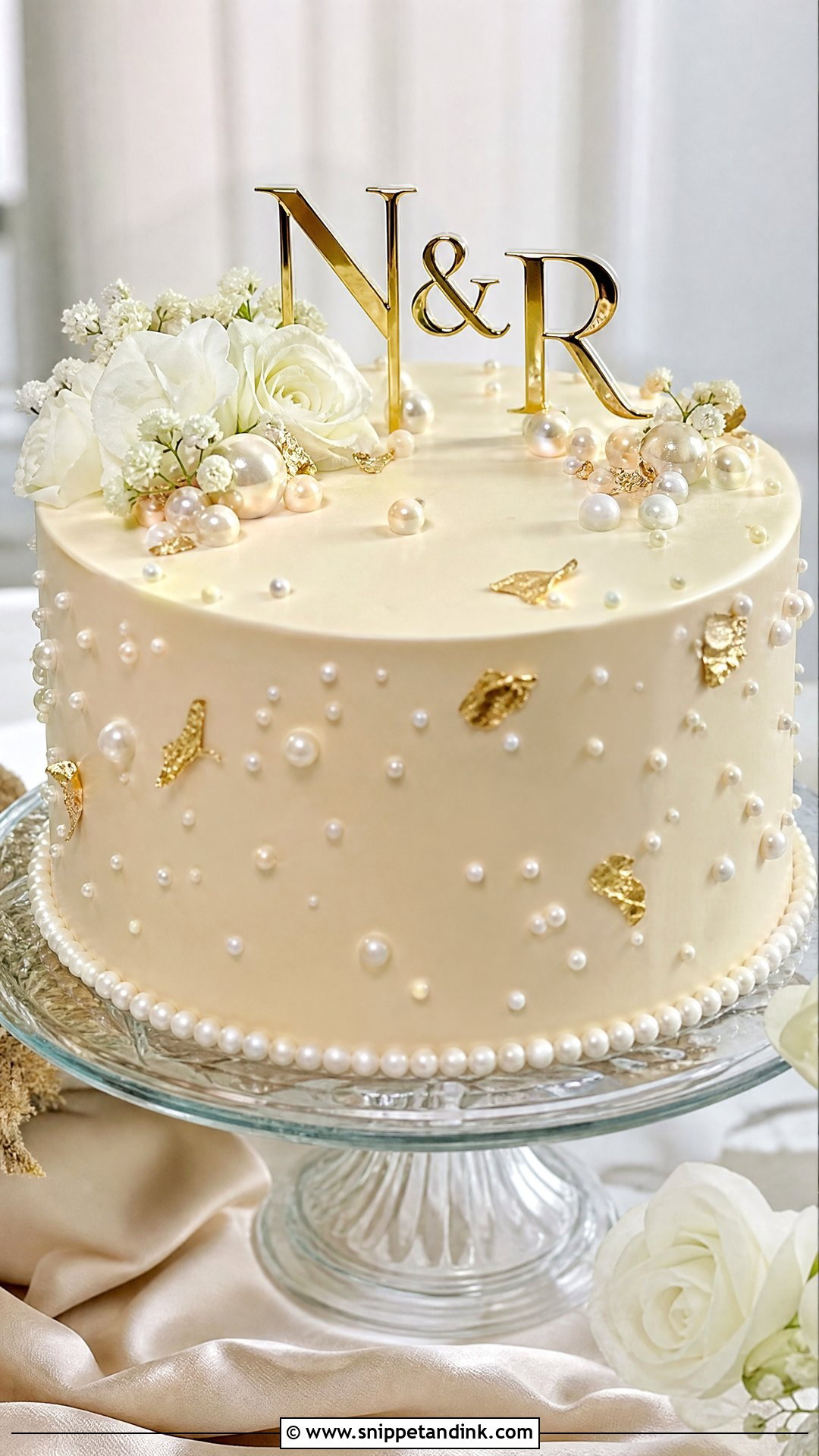 Couple Pearl Cake - Snippet and Ink - 30 Couple Cake Designs