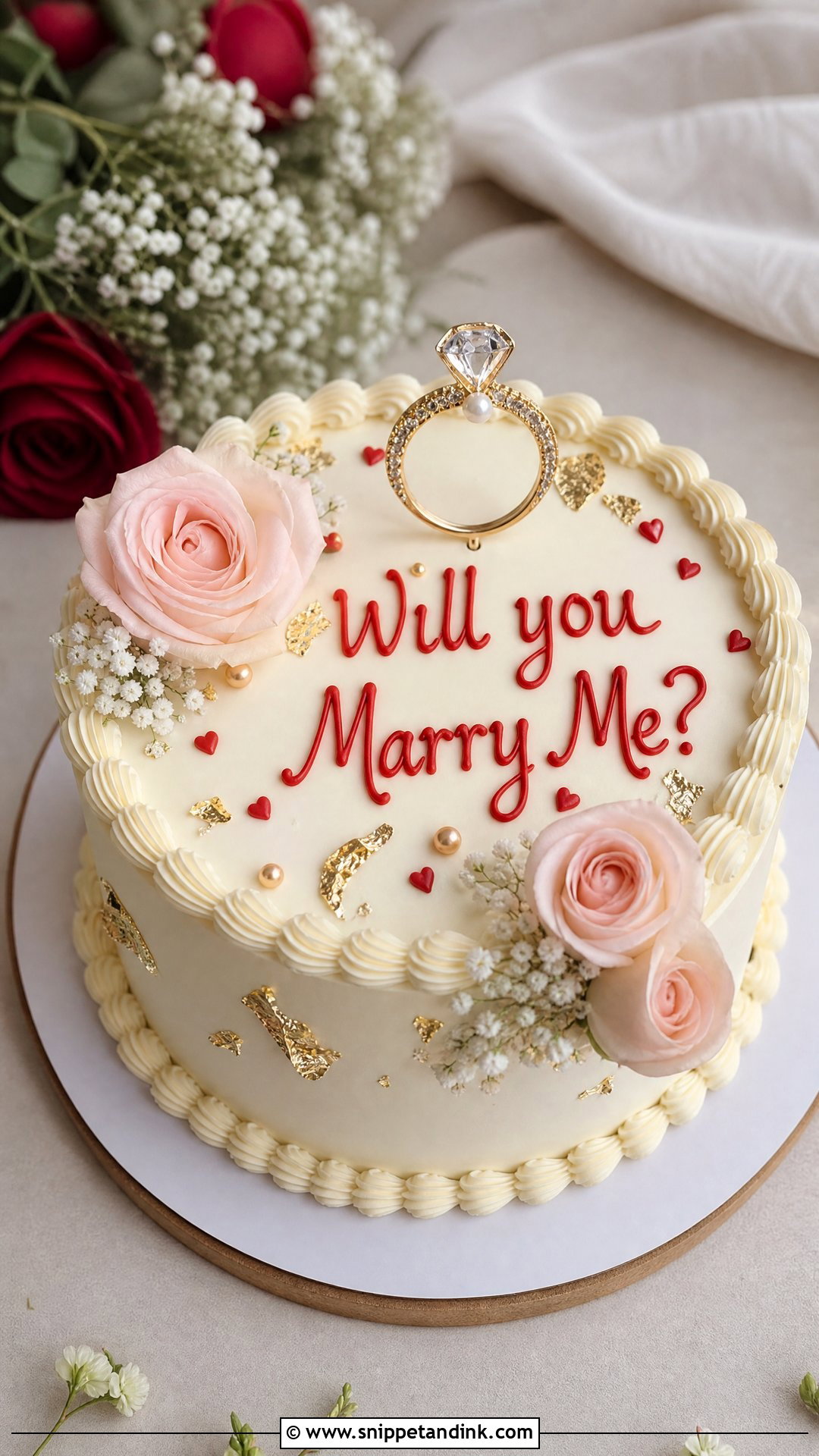 Couple Proposal Cake - Snippet and Ink - 30 Couple Cake Ideas