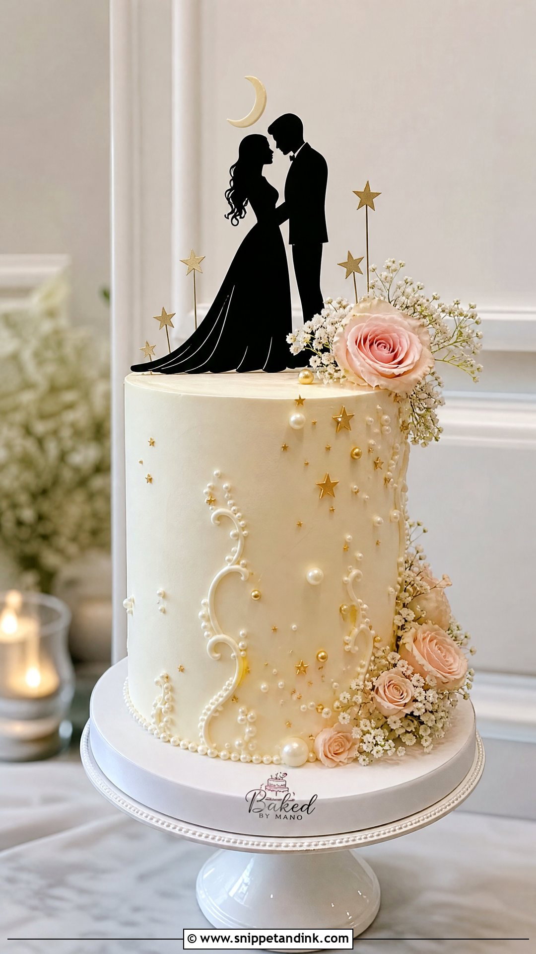Couple Silhouette Cake - Snippet and Ink - 30 Couple Cake Designs