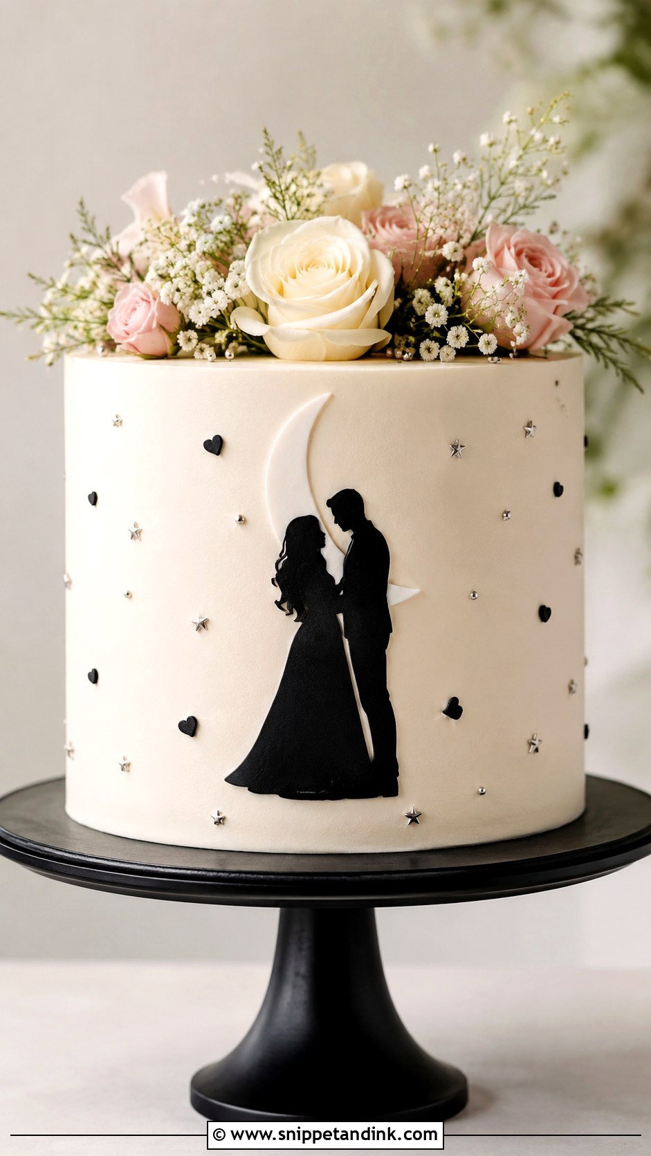 Couple Silhouette Cake - Snippet and Ink - 20 Couples Cake Ideas