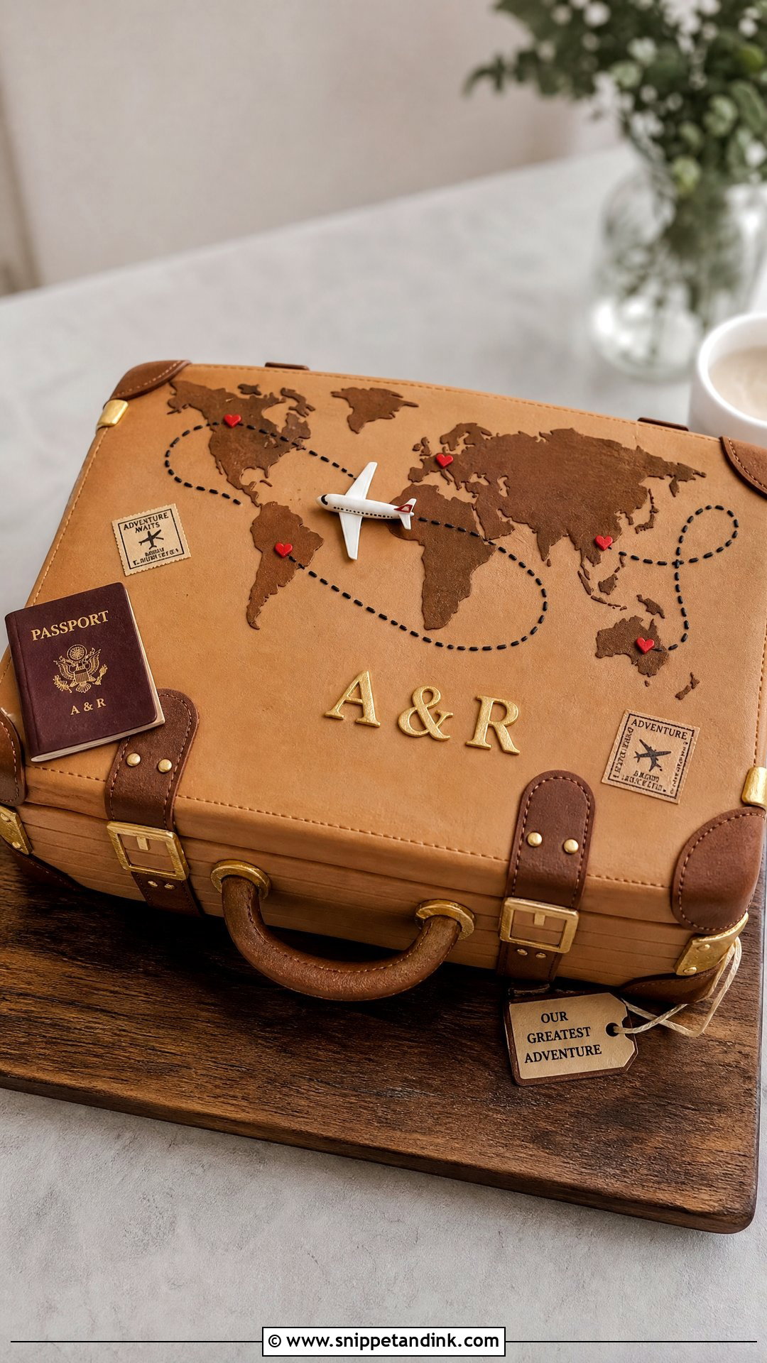 Couple Travel Cake - Snippet and Ink - 30 Couple Cake Ideas