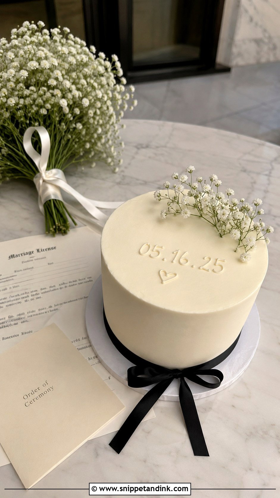 Courthouse Elopement Wedding Cake - Snippet and Ink - 20 Elopement Wedding Cake Ideas