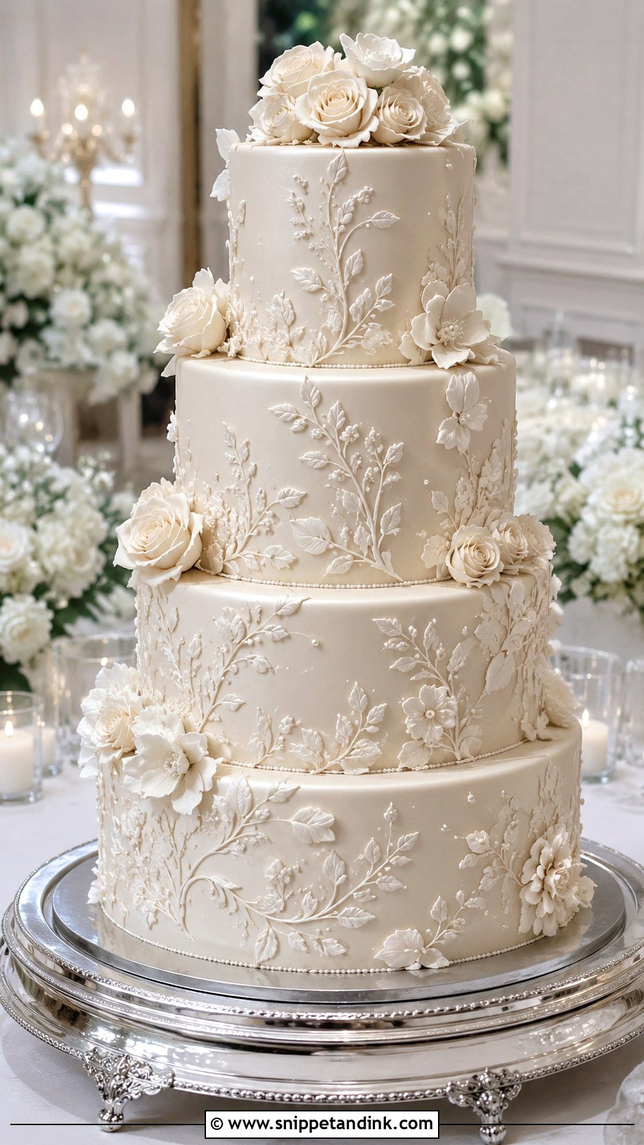 Couture Bas Relief Wedding Cake - Snippet and Ink - 20 Couture Cakes for Wedding