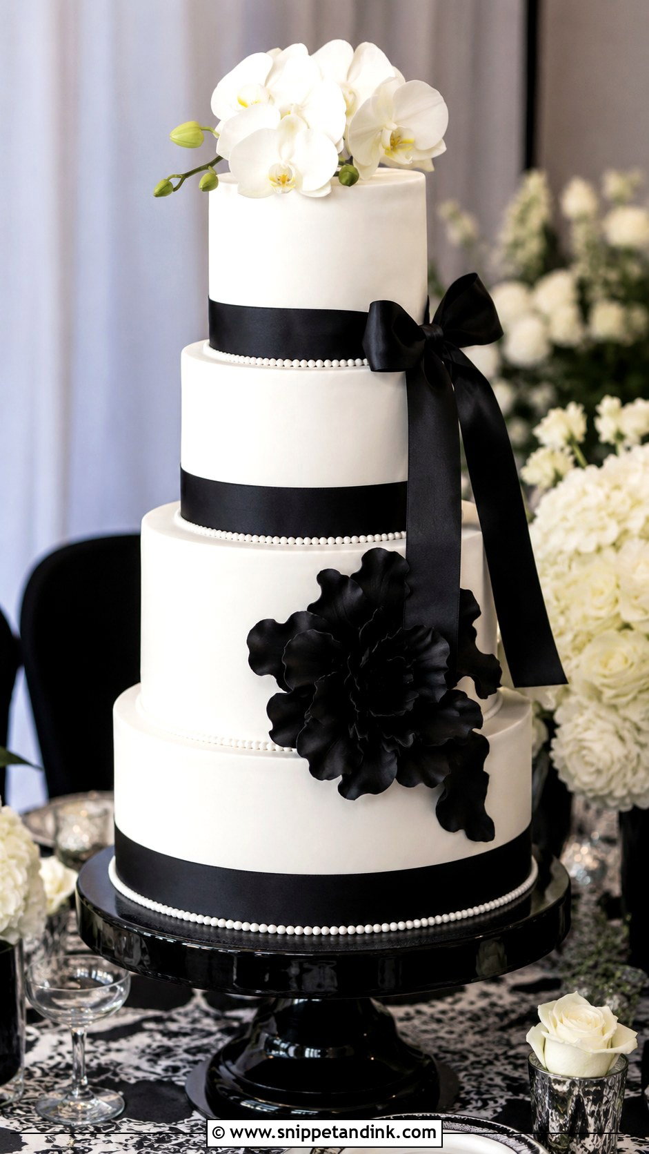 Couture Black And White Wedding Cake - Snippet and Ink - 20 Couture Cakes for Wedding