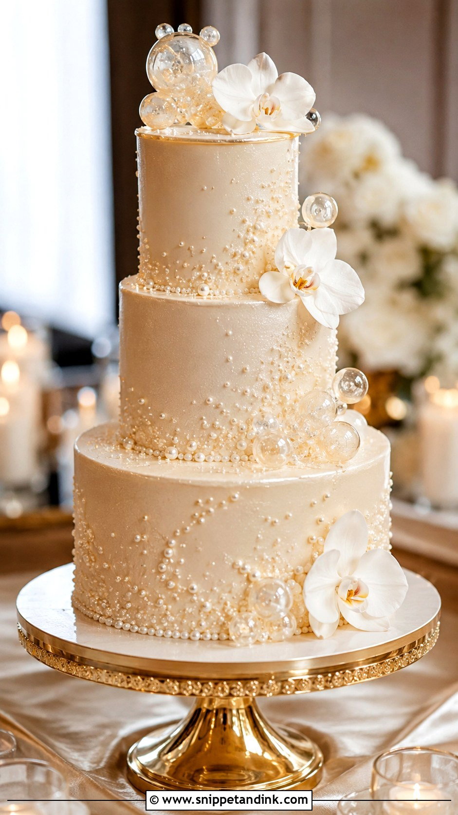 Couture Champagne Wedding Cake - Snippet and Ink - 20 Couture Cakes for Wedding
