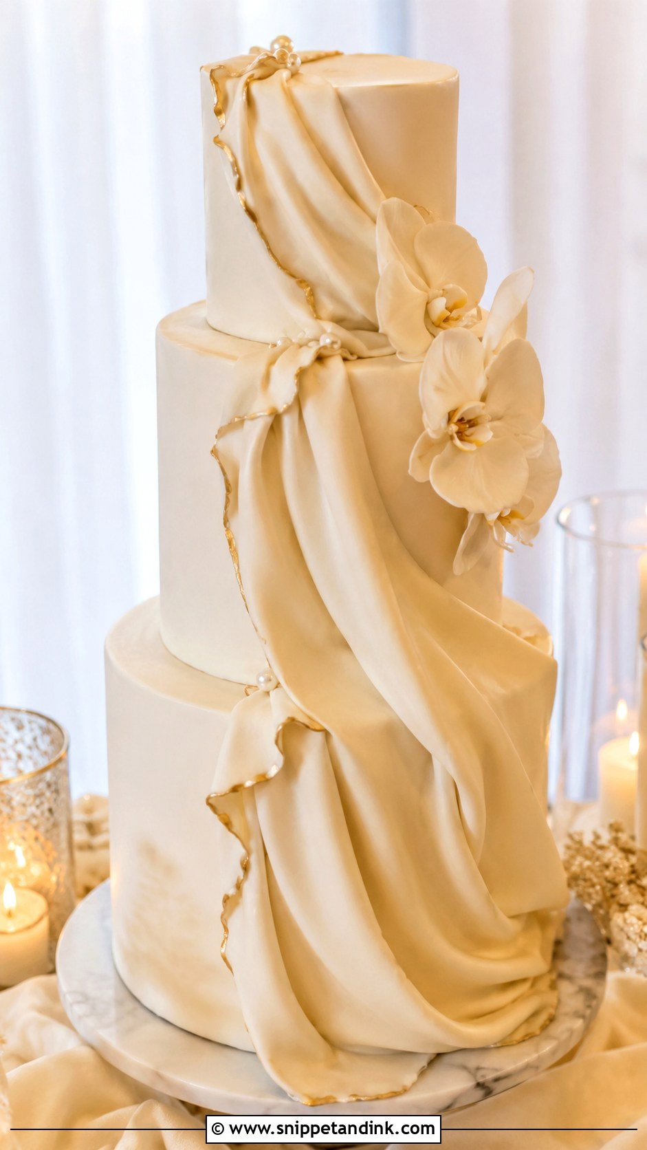 Couture Draped Wedding Cake - Snippet and Ink - 20 Couture Cakes for Wedding