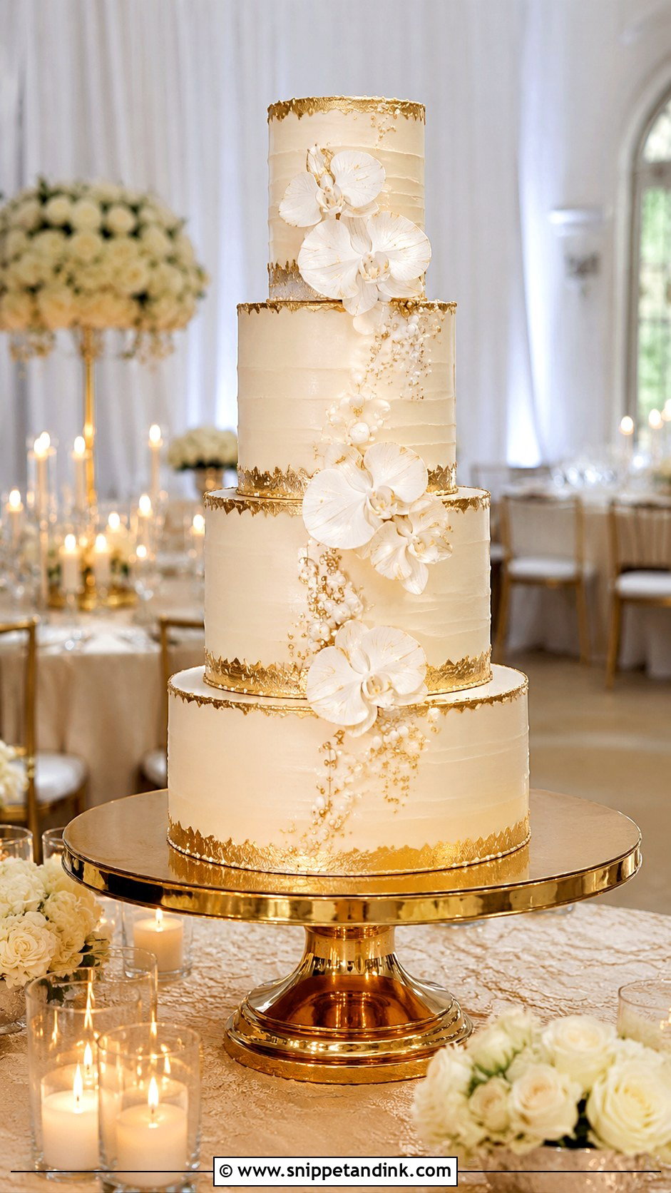 Couture Gold Wedding Cake - Snippet and Ink - 20 Couture Cakes for Wedding