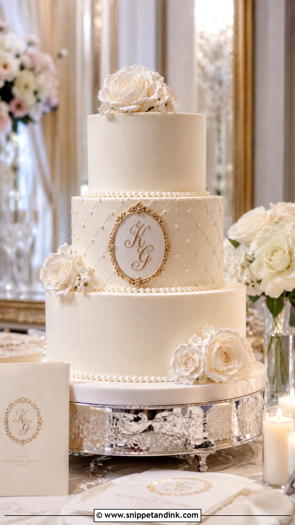 Couture Monogram Wedding Cake - Snippet and Ink - 20 Couture Cakes for Wedding