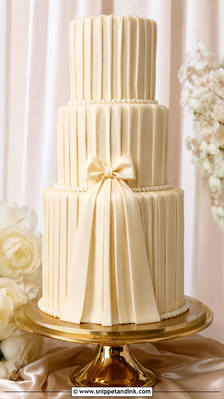 Couture Pleated Wedding Cake - Snippet and Ink - 20 Couture Cakes for Wedding