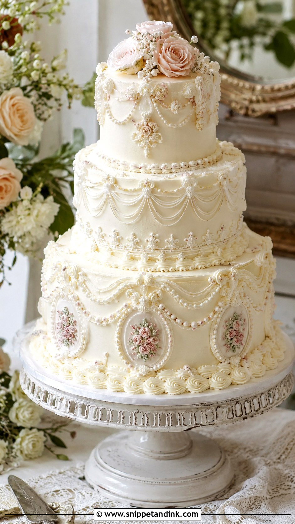 Couture Vintage Wedding Cake - Snippet and Ink - 20 Couture Cakes for Wedding