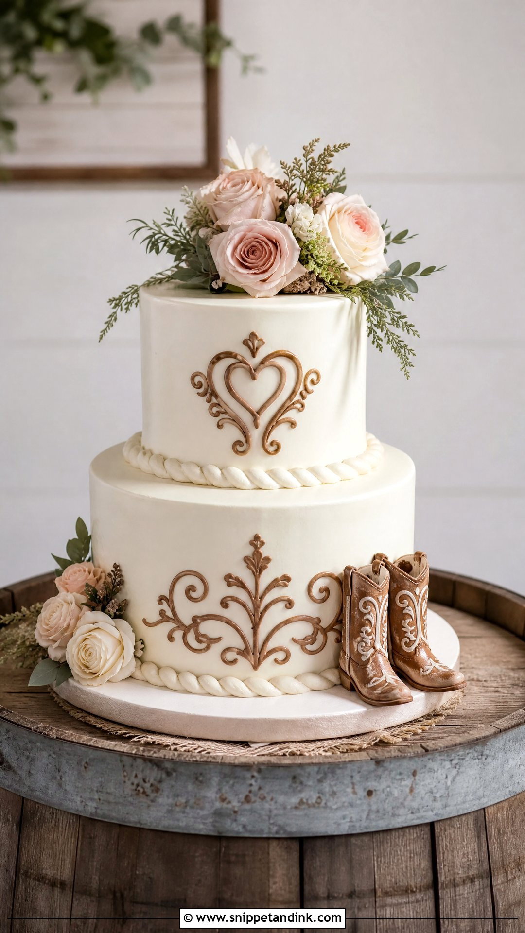 Cowboy Boot Wedding Cake - Snippet and Ink - 20 Western Wedding Cake Ideas