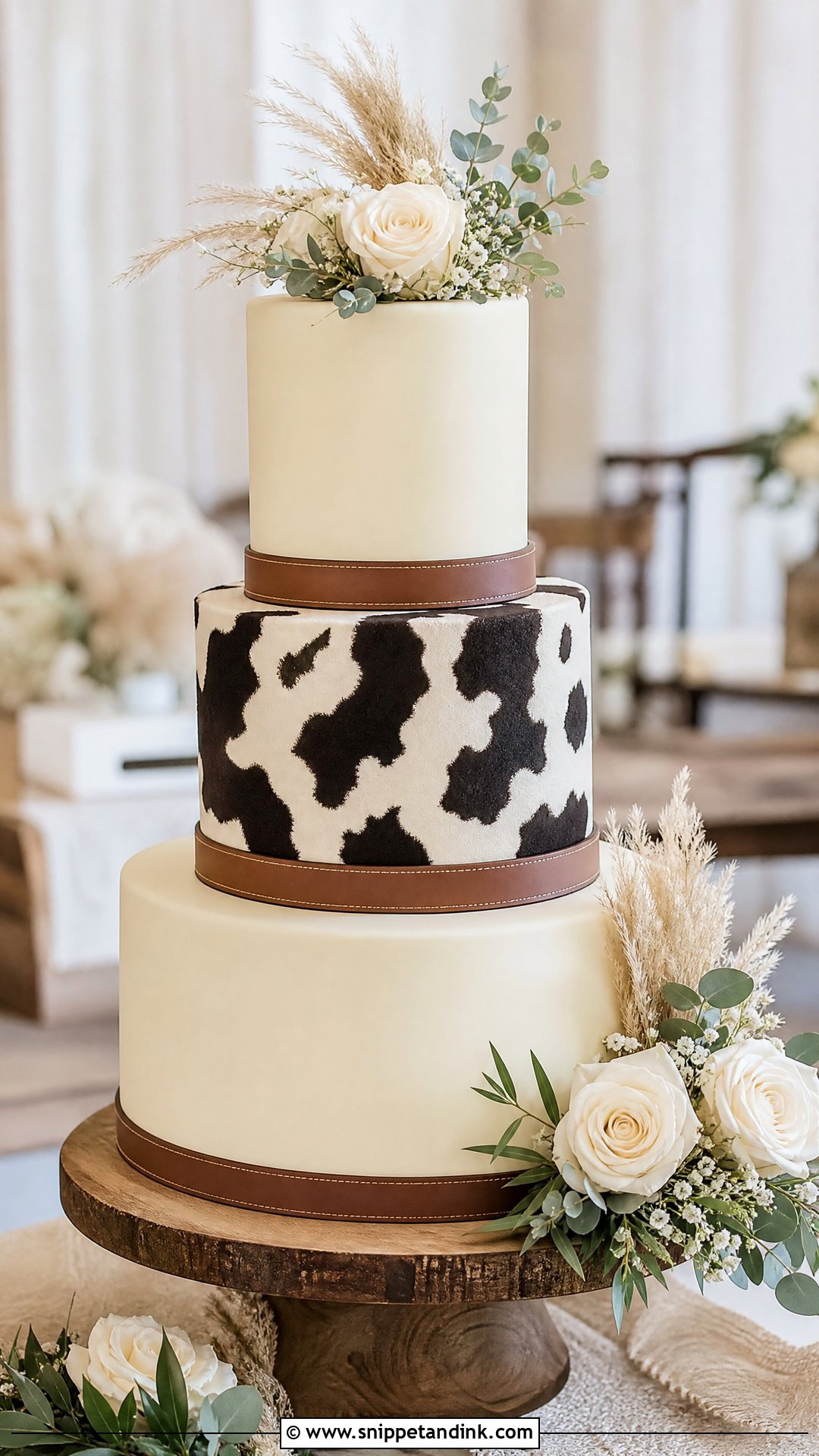 Cowhide Wedding Cake - Snippet and Ink - 20 Western Wedding Cake Ideas