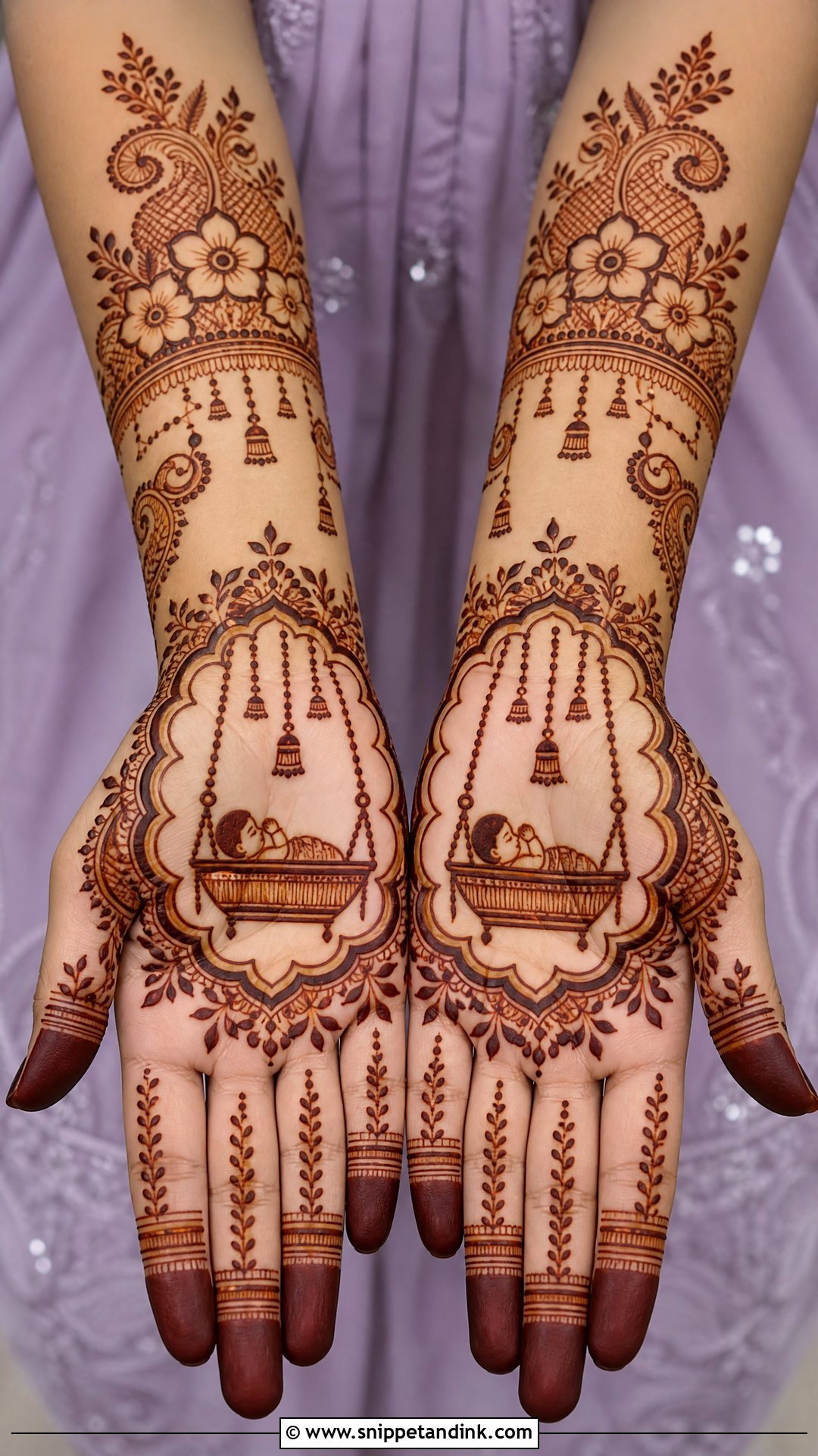 Cradle Mundan Mehndi Design - Snippet and Ink - 20 Mundan Ceremony Mehndi Designs