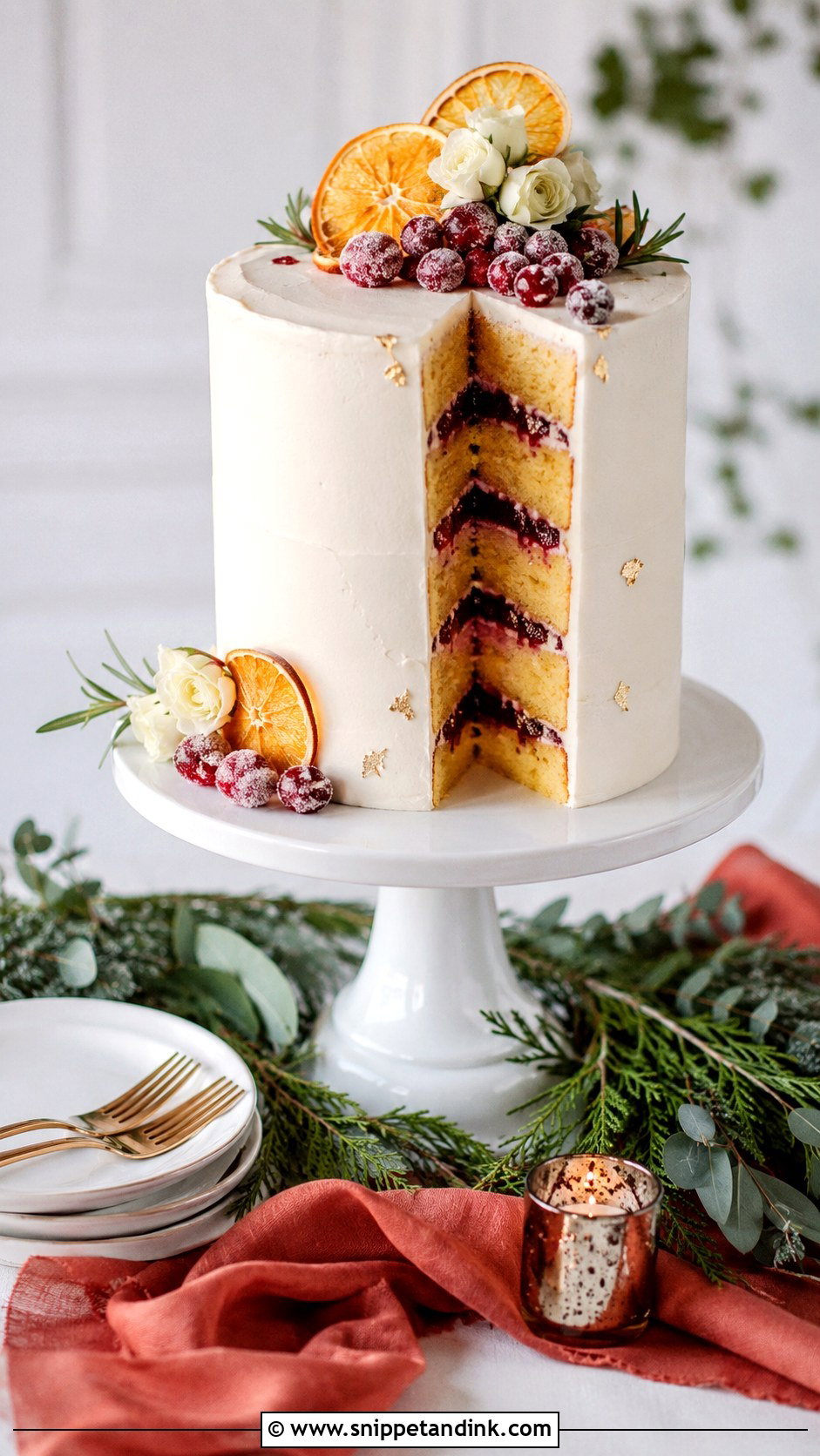 Cranberry Orange Wedding Cake - Snippet and Ink - 25 Thanksgiving Wedding Cake Ideas