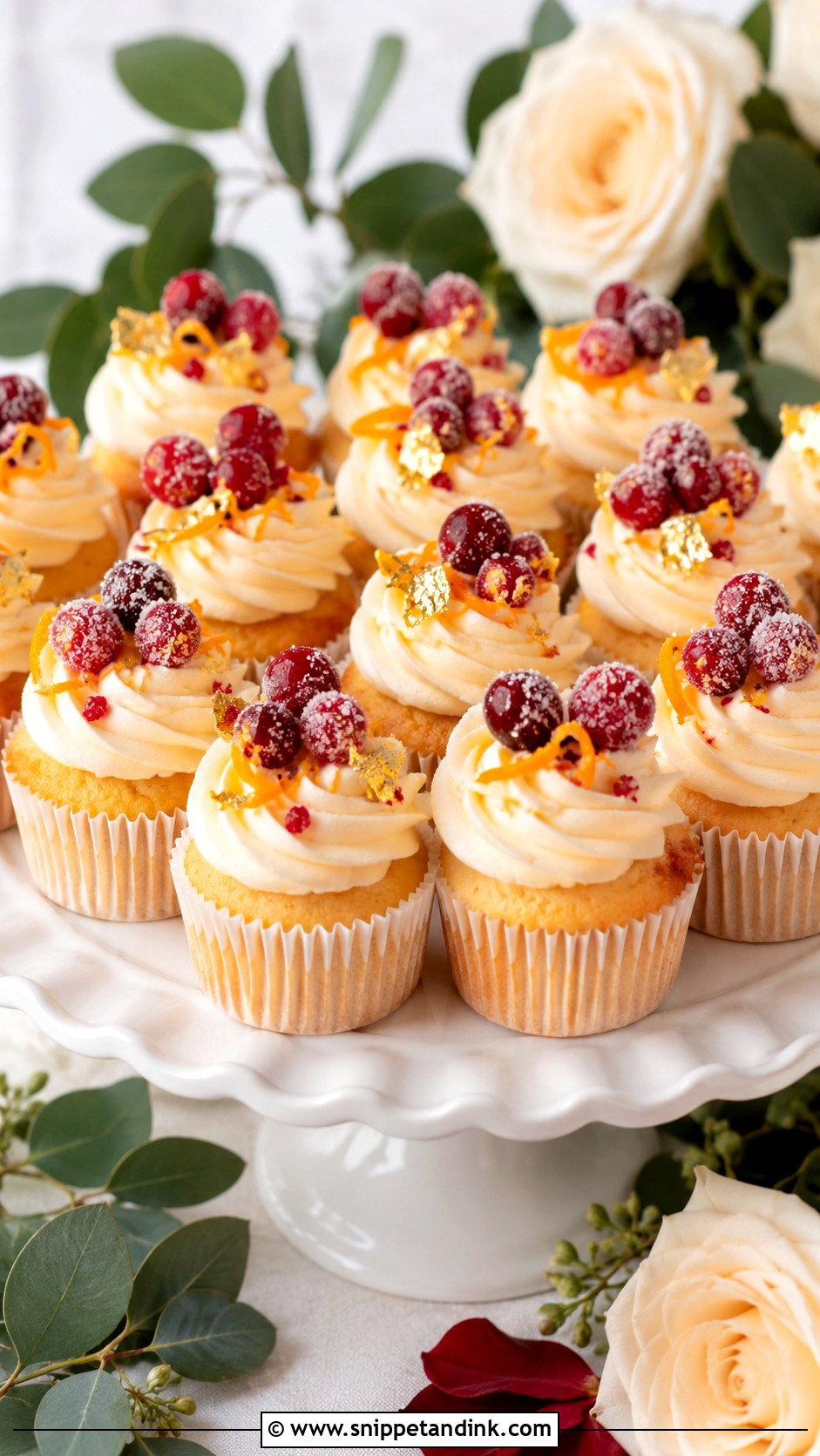 Cranberry Orange Wedding Cupcakes - Snippet and Ink - 20 Fall Wedding Cupcake Ideas