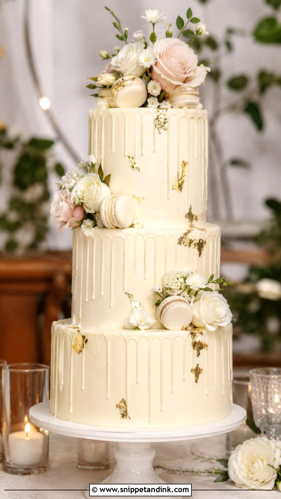 Cream Drip Wedding Cake - Snippet and Ink - 30 Cream Wedding Cakes