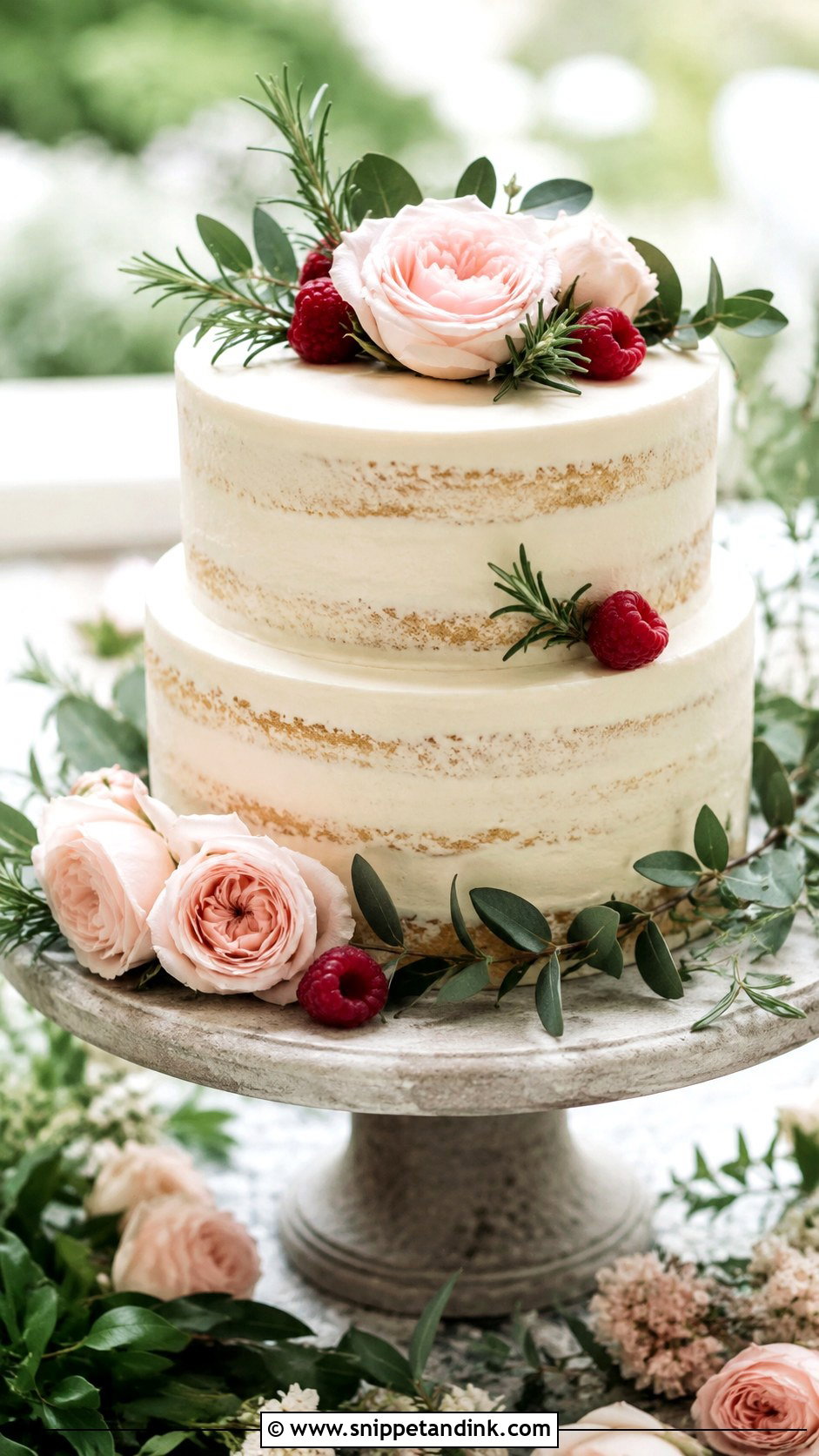 Cream Semi Naked Wedding Cake - Snippet and Ink - 30 Cream Wedding Cakes