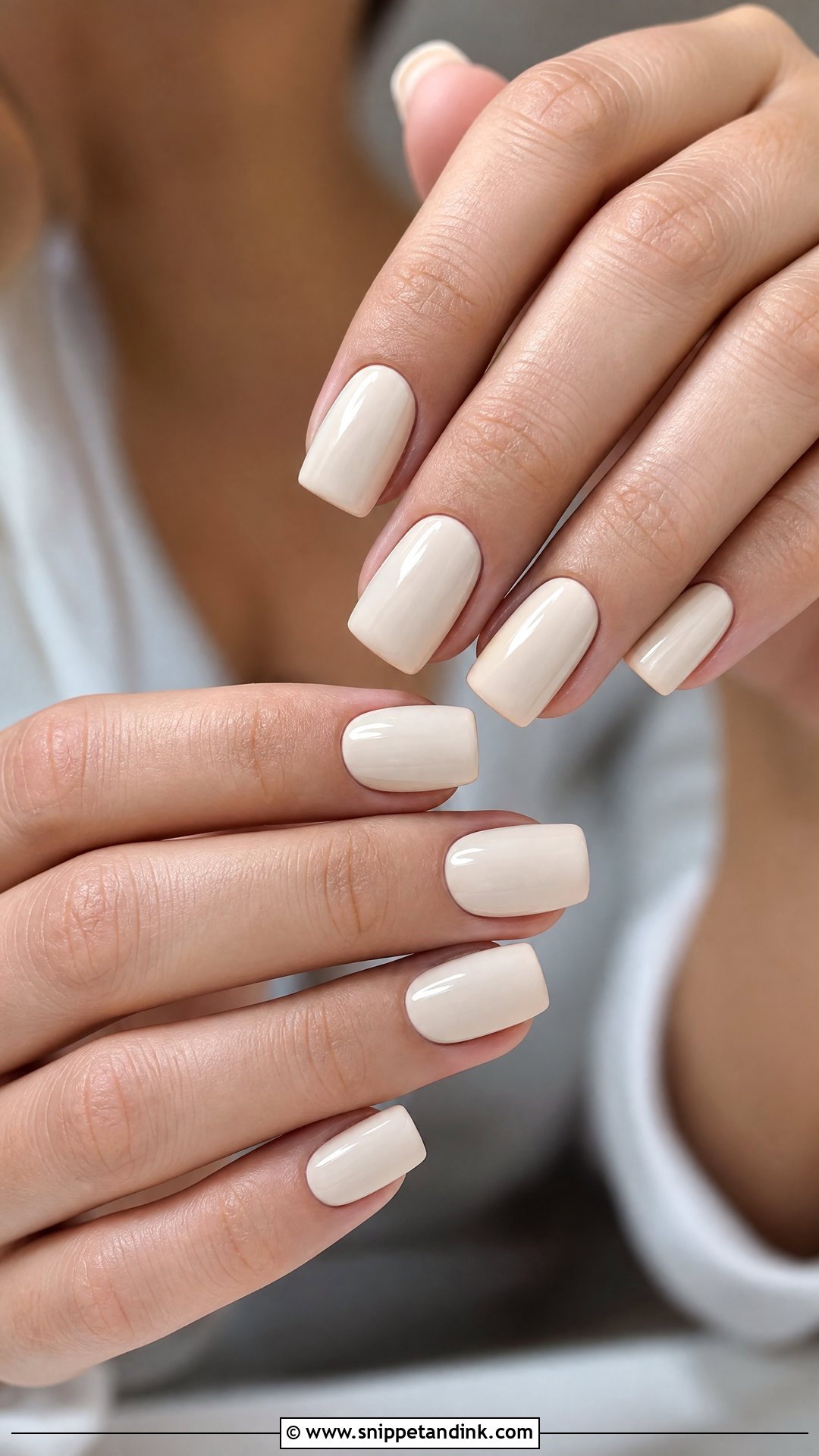 Cream Square Nails - Snippet and Ink - 20 Neutral Wedding Guest Nails