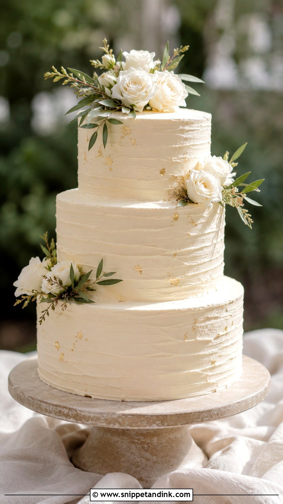 Cream Textured Buttercream Wedding Cake - Snippet and Ink - 30 Cream Wedding Cakes