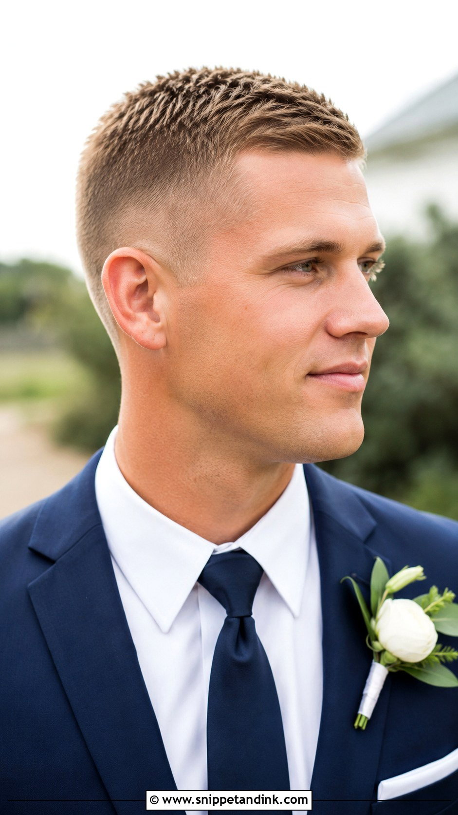 Crew Cut Wedding Hairstyle For Men - Snippet and Ink - 15 Men Wedding Hairstyle Ideas