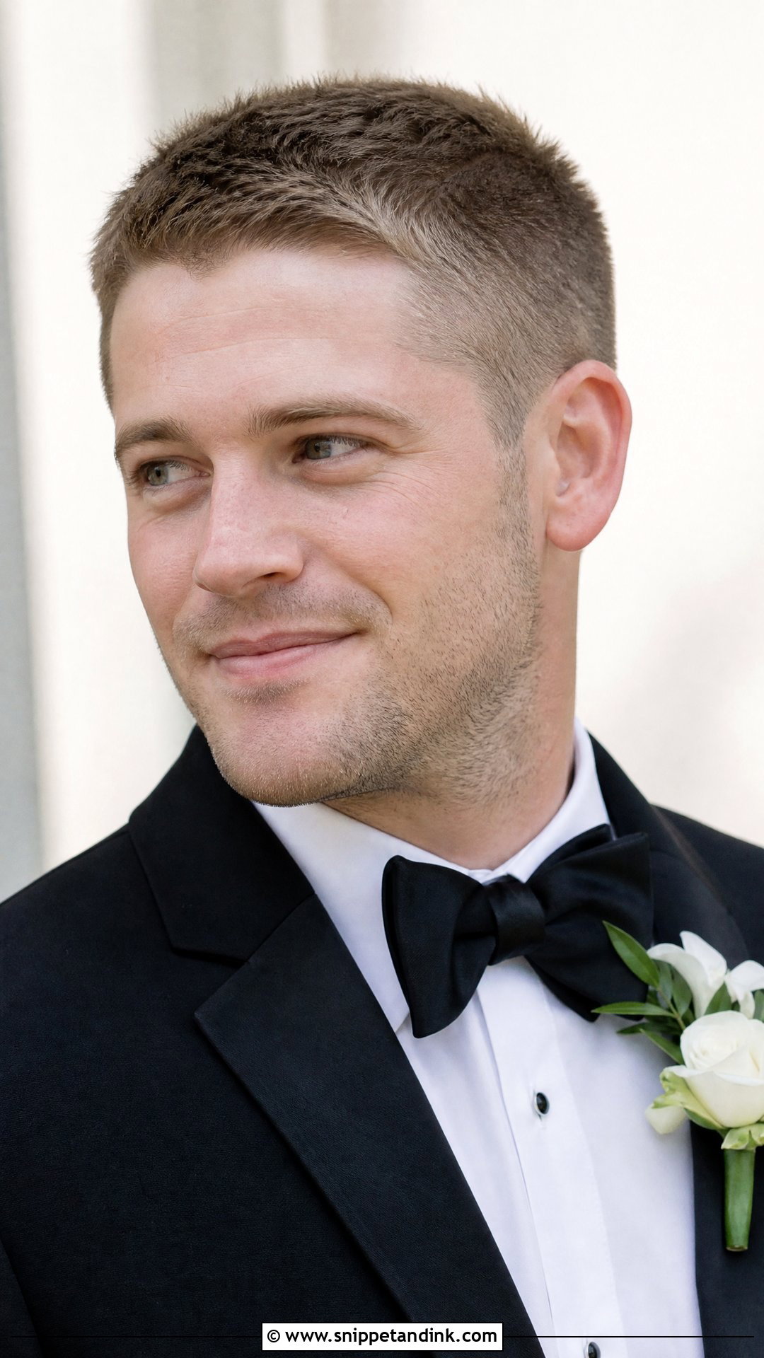 Crew Cut With Stubble - Snippet and Ink - 20 Groom Hairstyle Men Wedding with Beard Ideas