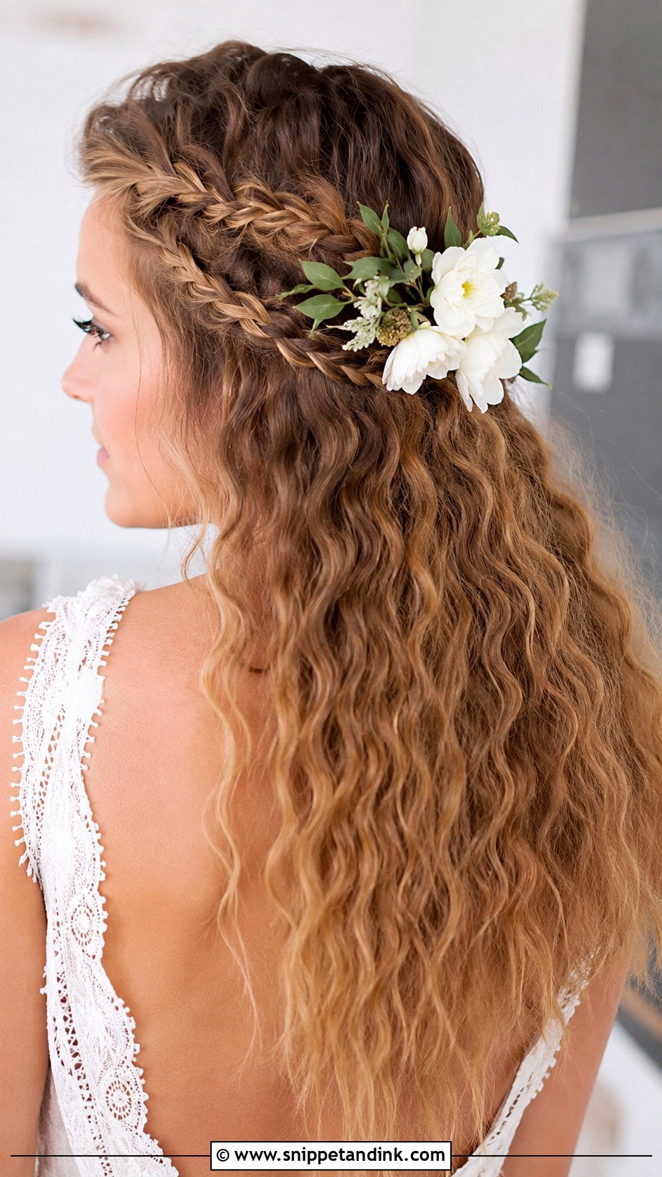Crimped Boho Waves Wedding Hair - Snippet and Ink - 20 Down Do Wedding Hair Ideas