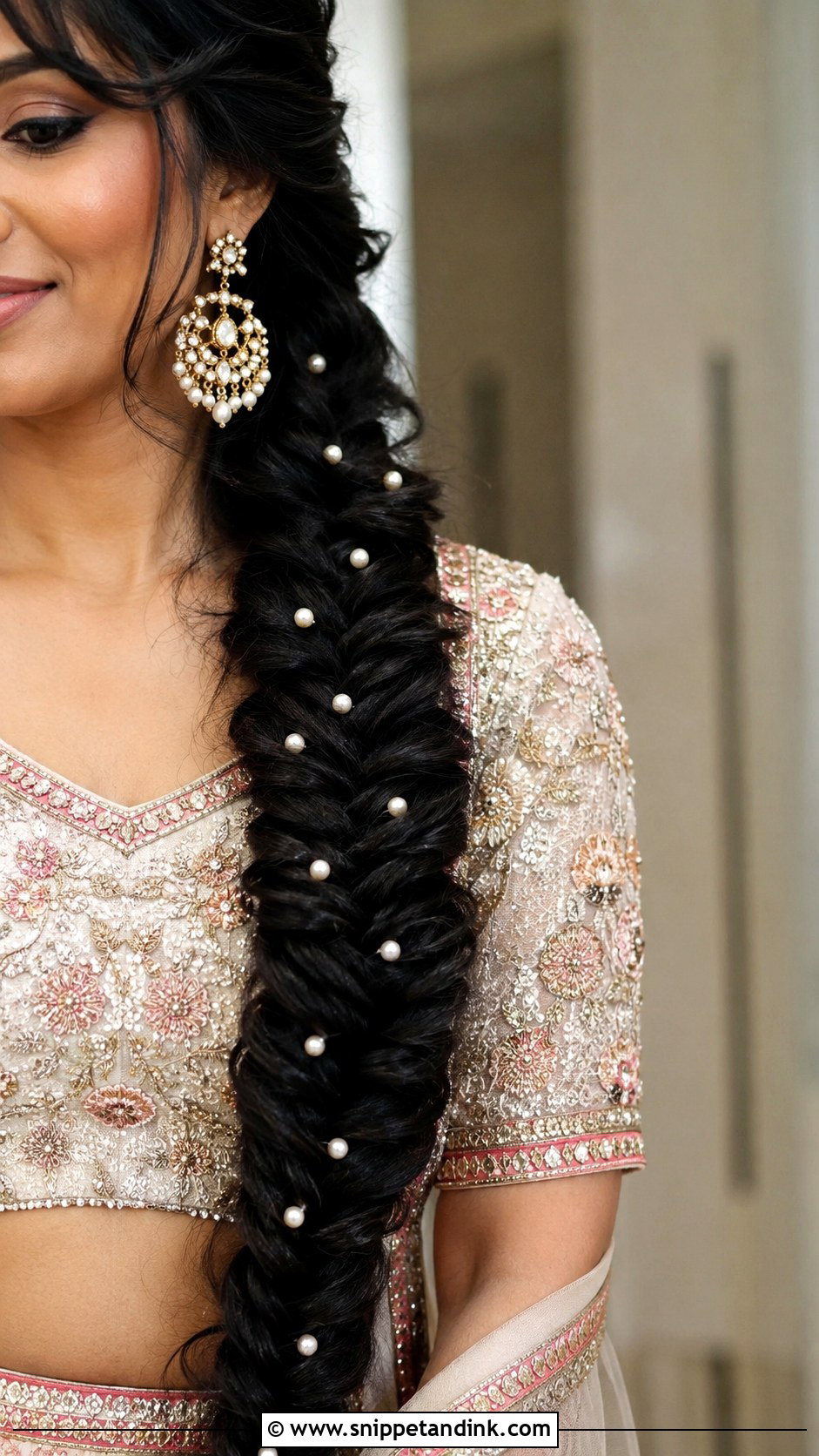 Crimped Fishtail Braid - Snippet and Ink - 20 Crimping Hairstyles Indian Wedding