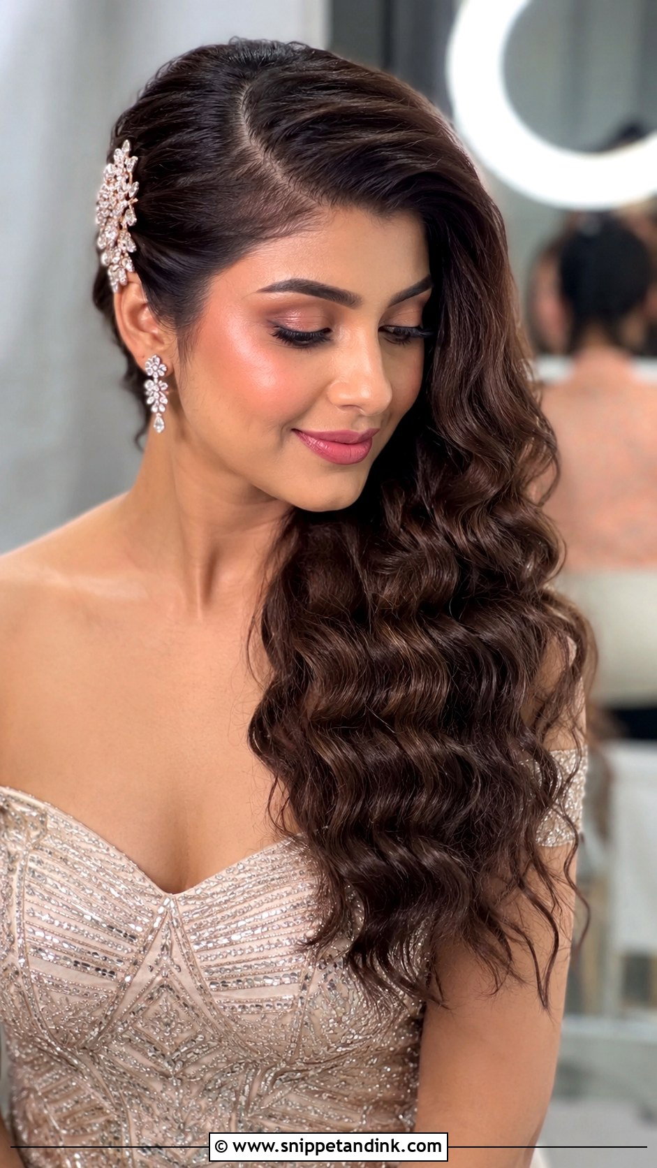 Crimped Hair With Side Swept Look - Snippet and Ink - 20 Crimping Hairstyles Indian Wedding
