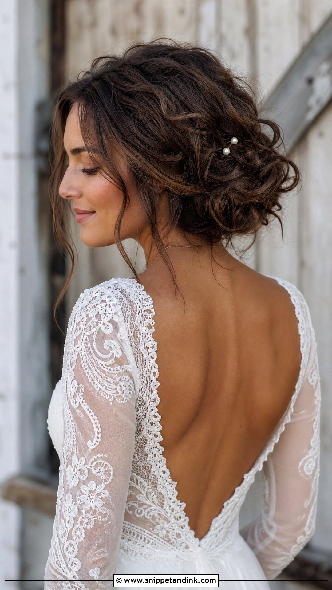 Crimped Messy Bun Wedding Look - Snippet and Ink - 20 Crimped Wedding Hair Ideas